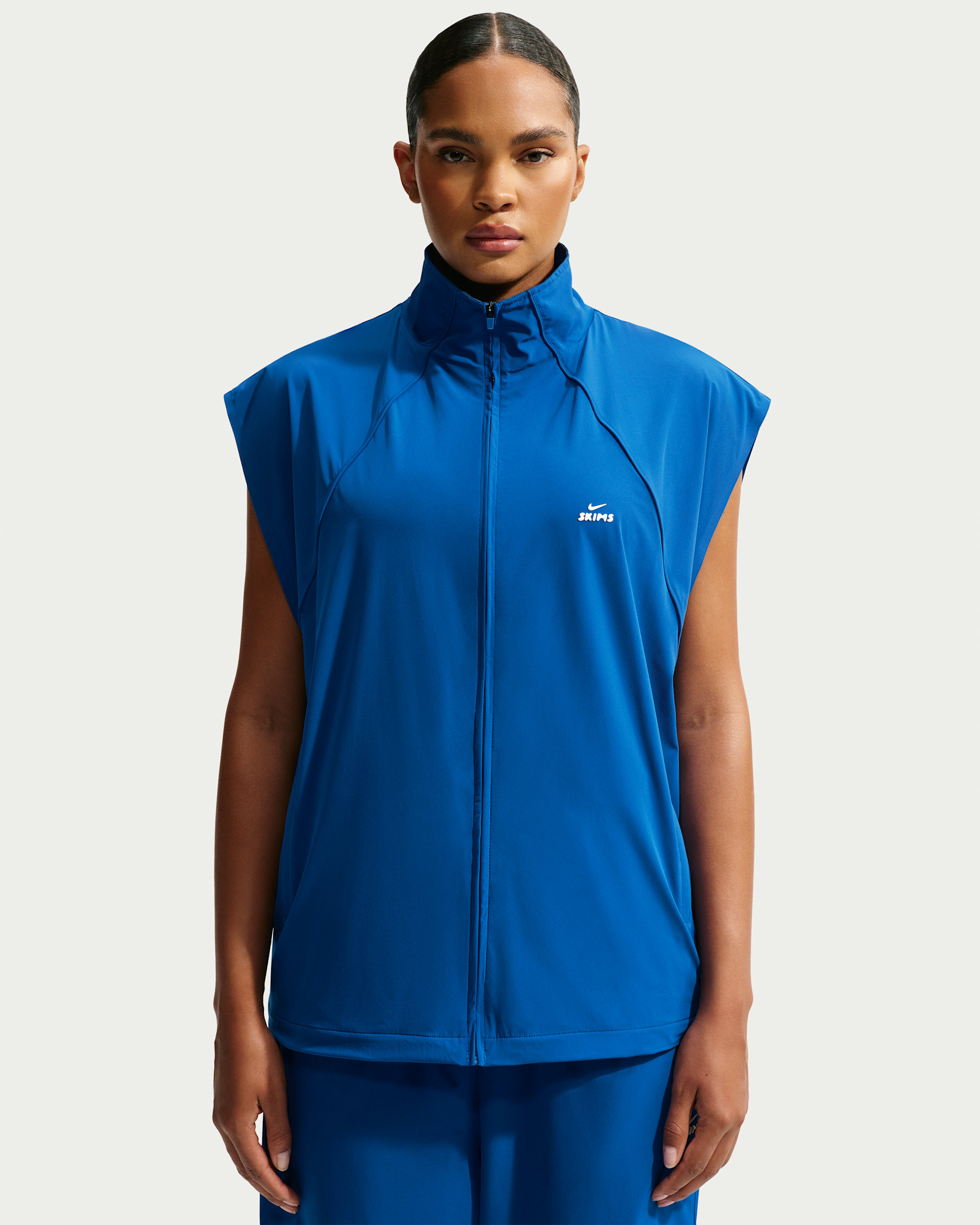NikeSKIMS ekstra stor damevest i nylon med stretch - NSKM Cobalt/NSKM Cobalt