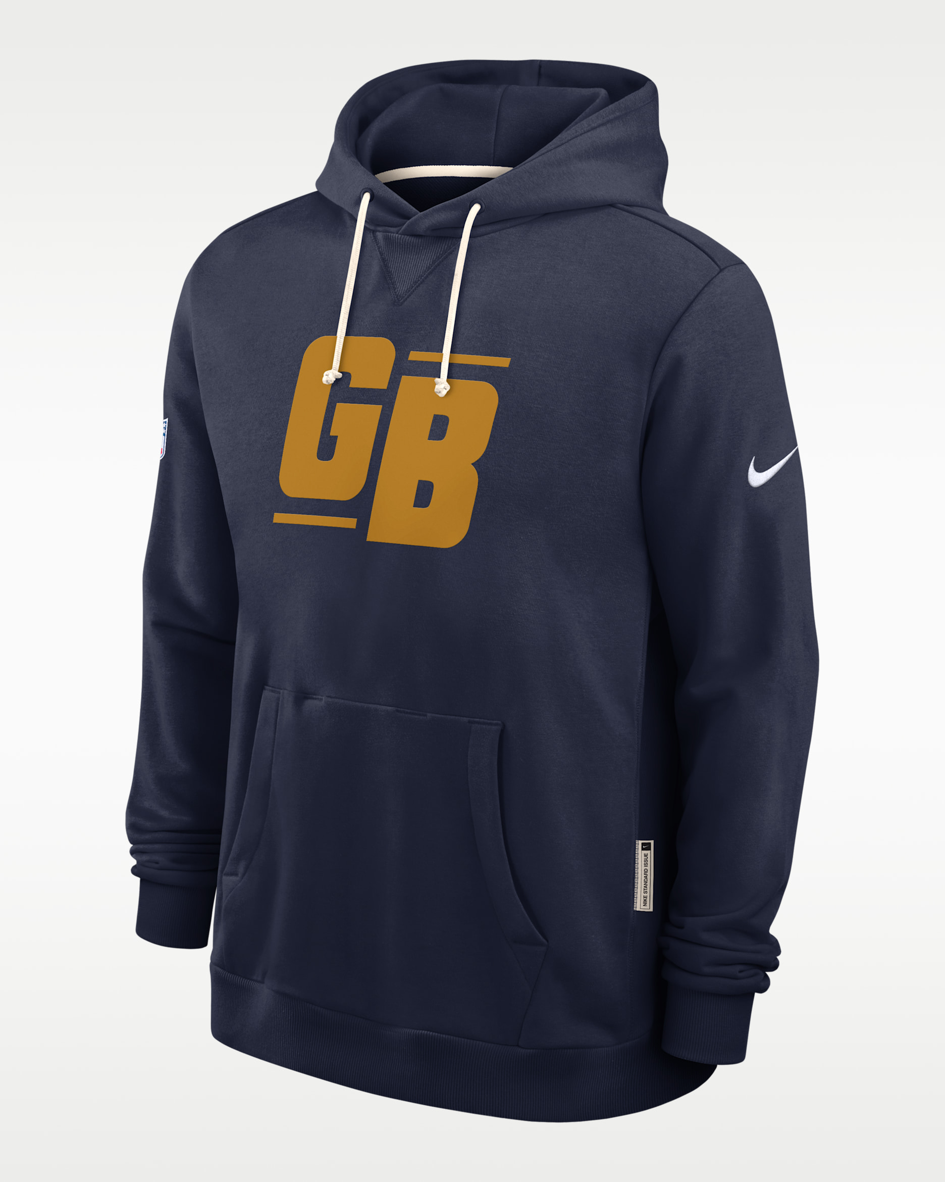Green Bay Packers Alt Offensive Set Play Sideline Men's Nike Dri-FIT NFL Pullover Hoodie - Navy