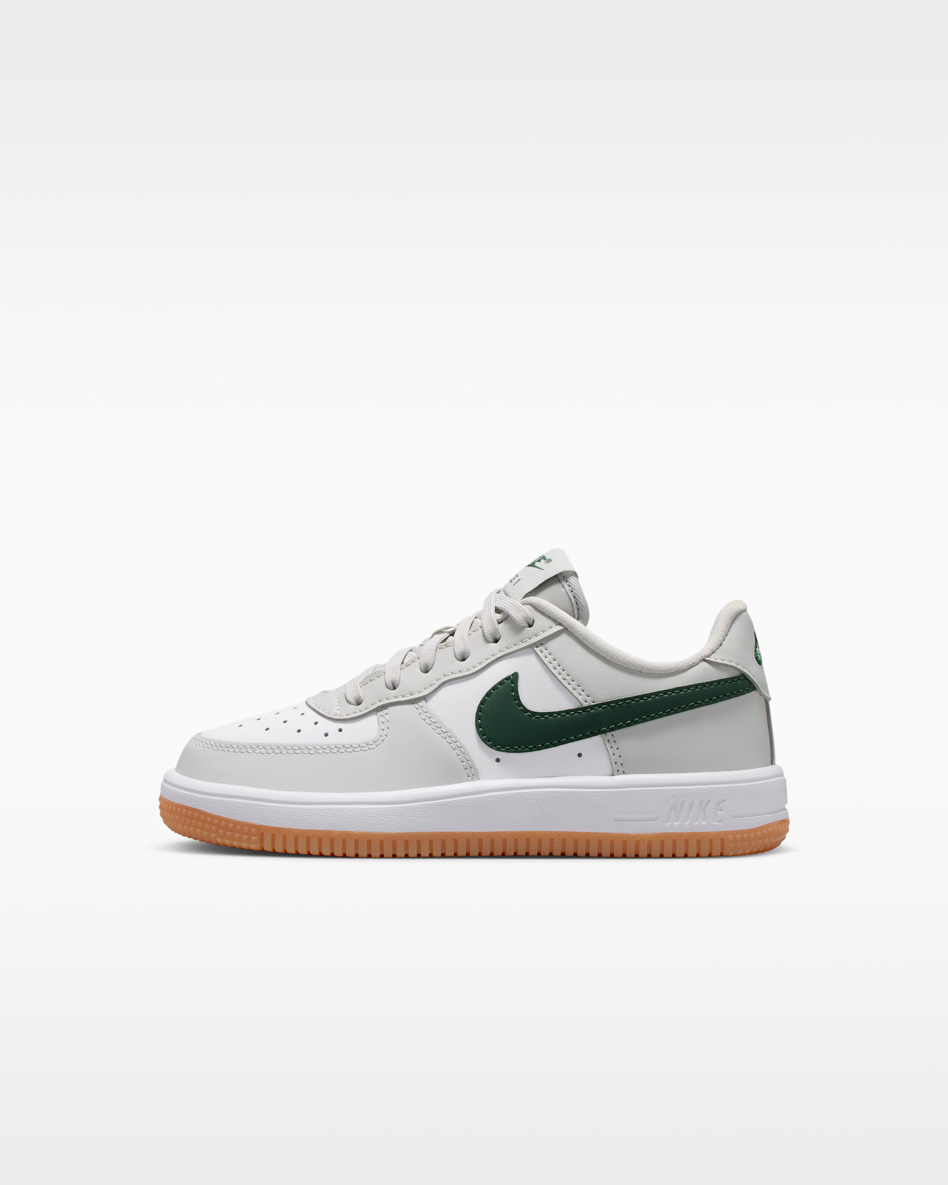 Nike Force 1 Low Little Kids' Shoes - Photon Dust/Fir/Gum Medium Brown/White