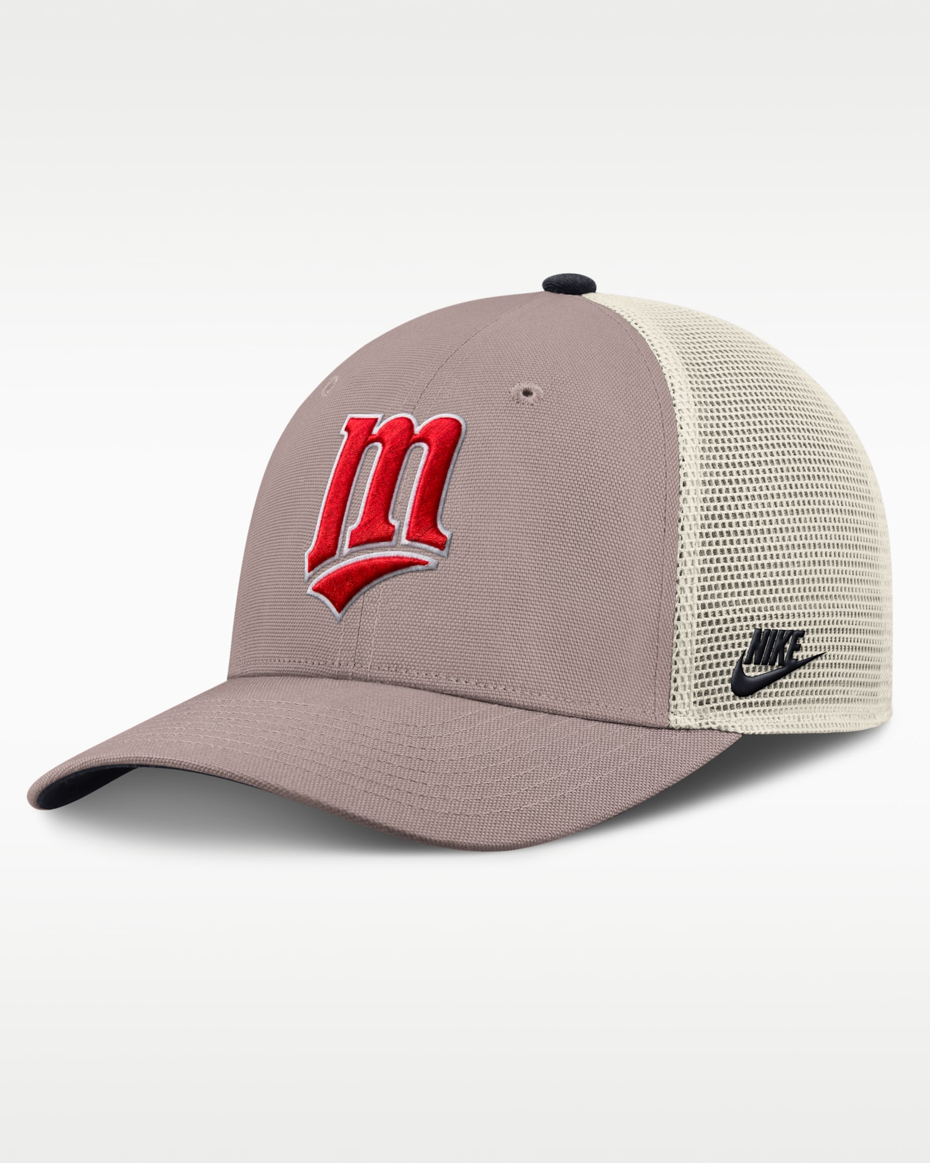 Gorra de rejilla Nike de la MLB ajustable para hombre Minnesota Twins Cooperstown Rise - Caqui