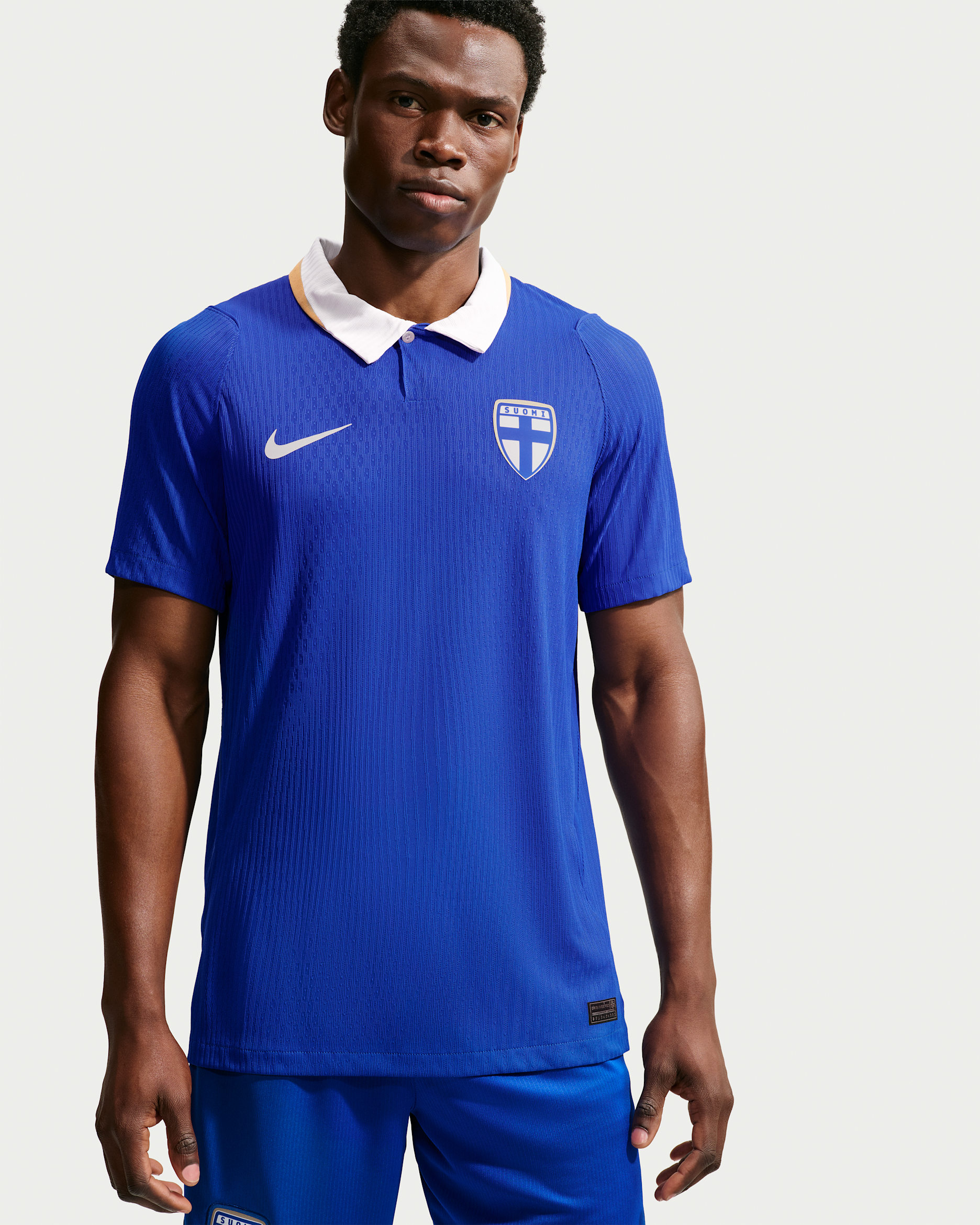 Finland 2026 Match Away Men's Nike Aero-FIT Soccer Authentic Jersey - Hyper Blue/White