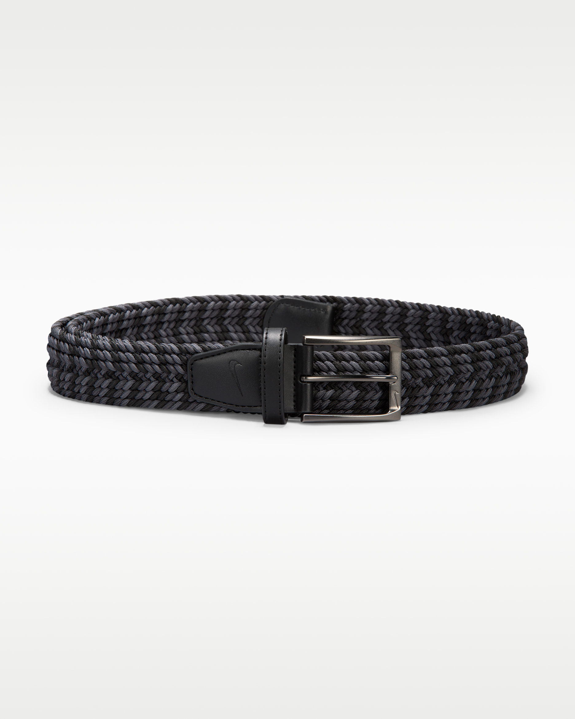 Cinturón de tejido Woven elástico para mujer Nike - Negro/Gris humo oscuro