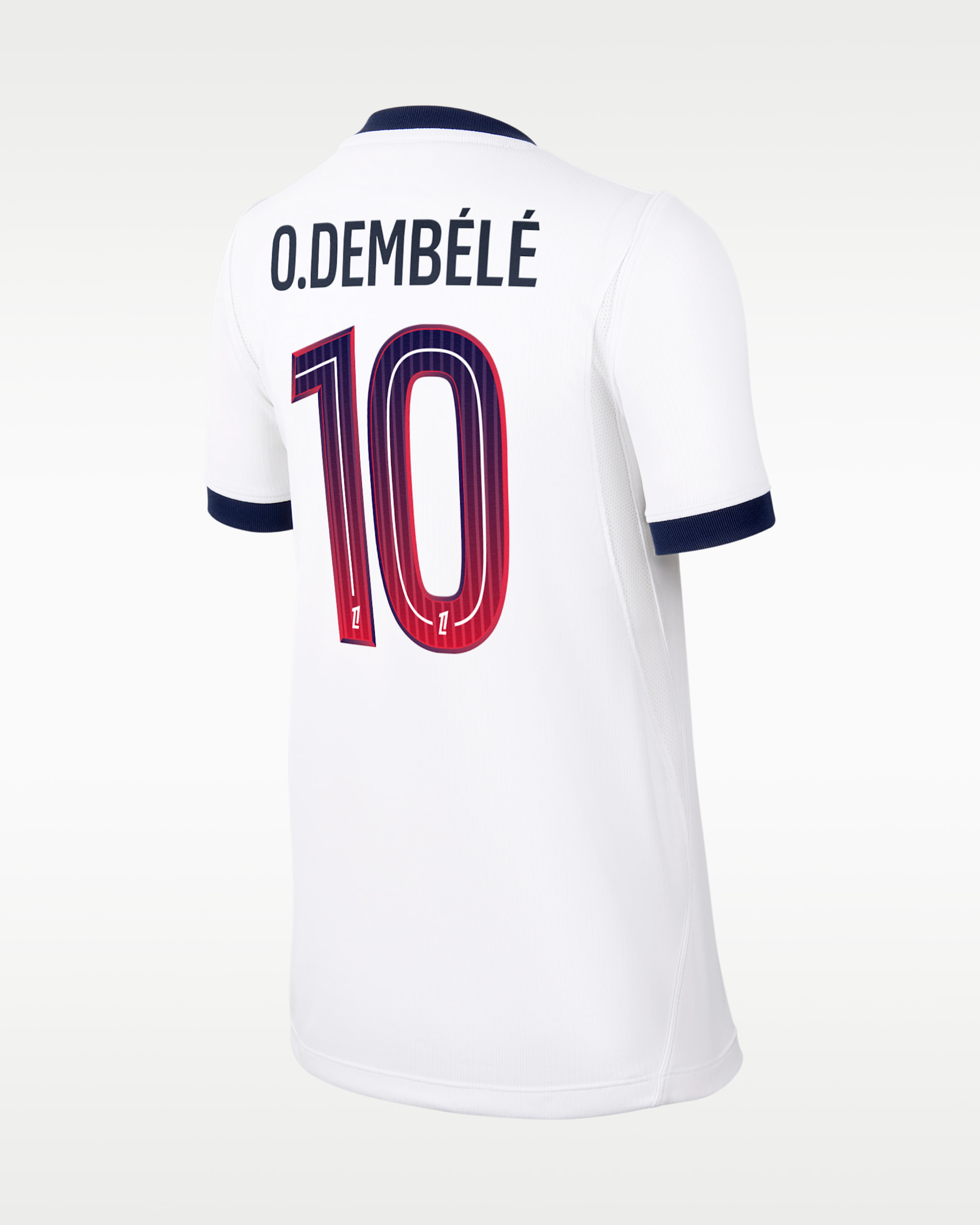 Ousmane Dembélé Paris Saint-Germain 2026/27 Stadium Away Big Kids' Nike Dri-FIT Soccer Jersey - White/Red/Blue