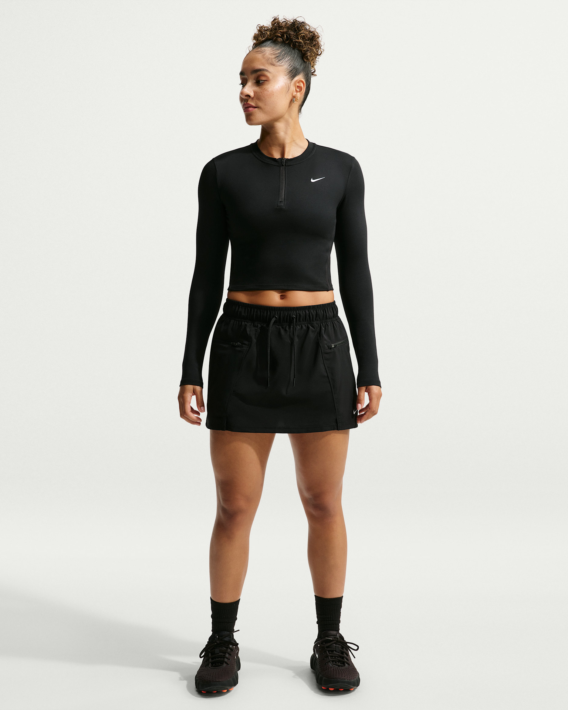 Nike One Women's Dri-FIT 2-in-1 Woven Skort - Black/White