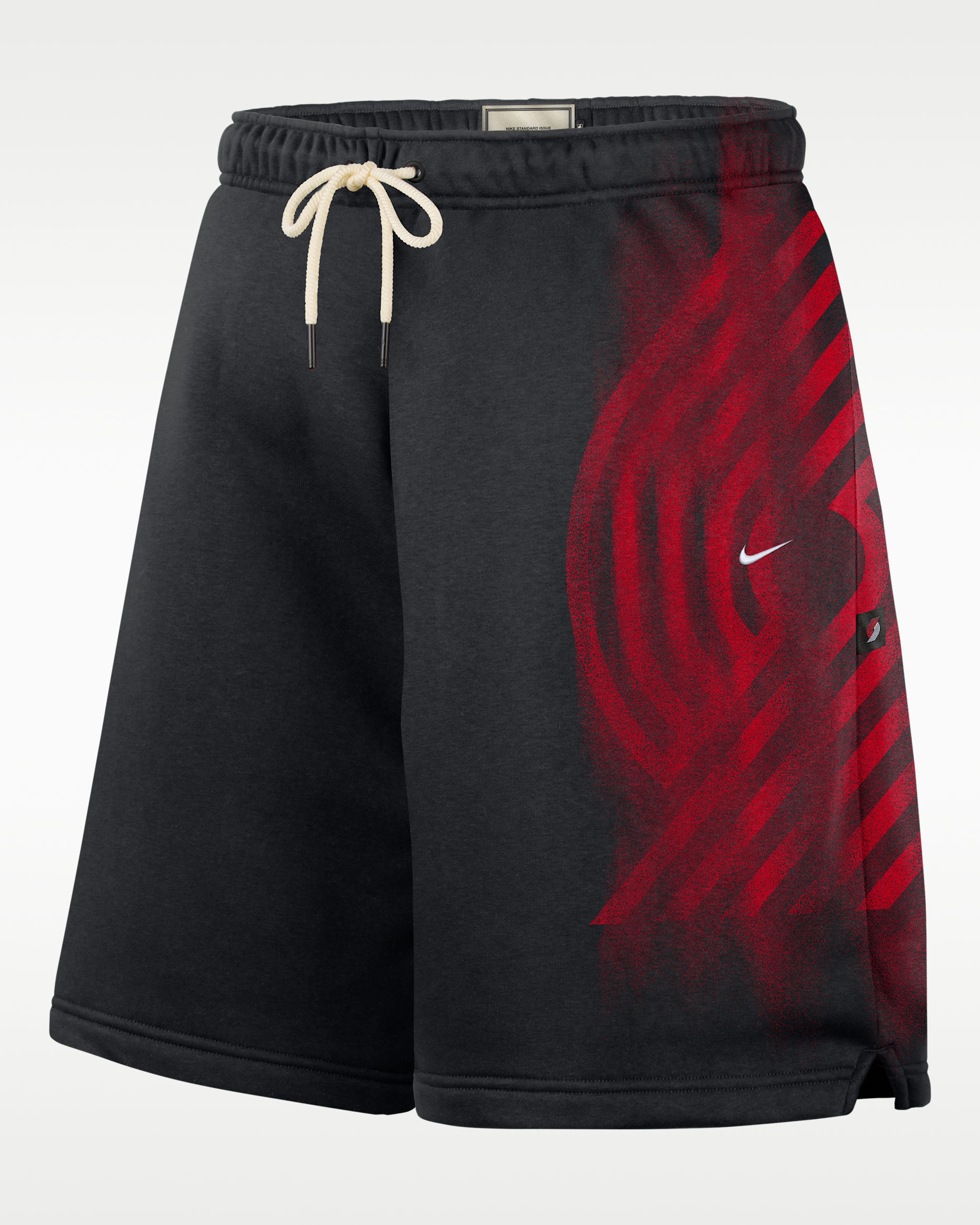 Portland Trail Blazers Standard Issue Men's Fleece Basketball Shorts - Black/White