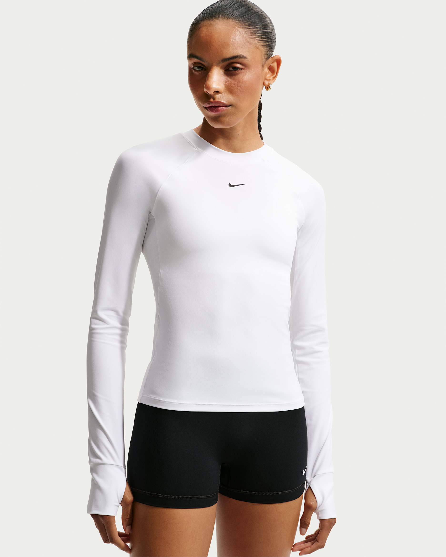 Nike Pro Women's Dri-FIT Long-Sleeve Top - White/Black