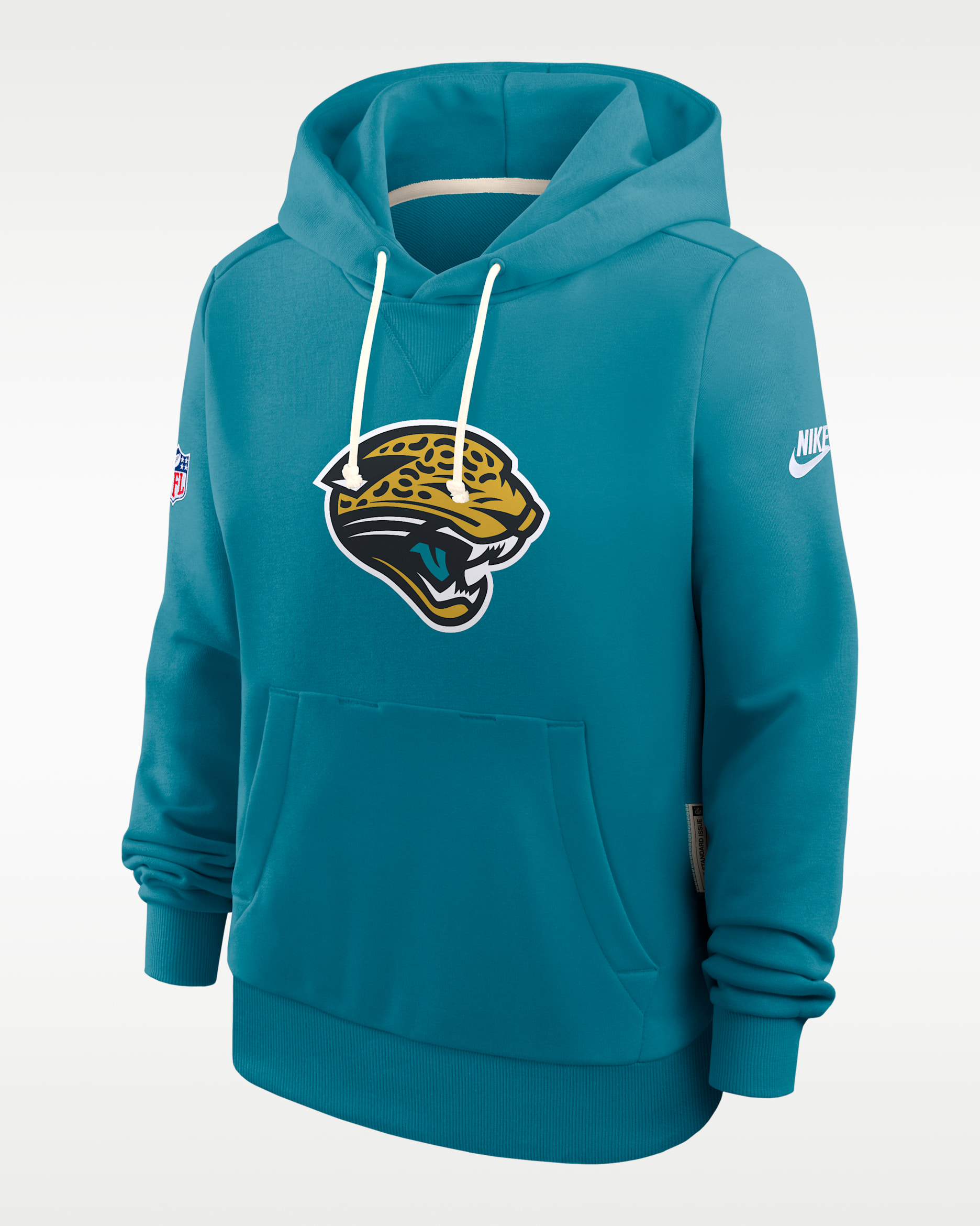 Sudadera con gorro sin cierre Nike Dri-FIT de la NFL para mujer Jacksonville Jaguars Alt Pack - Azul verdoso