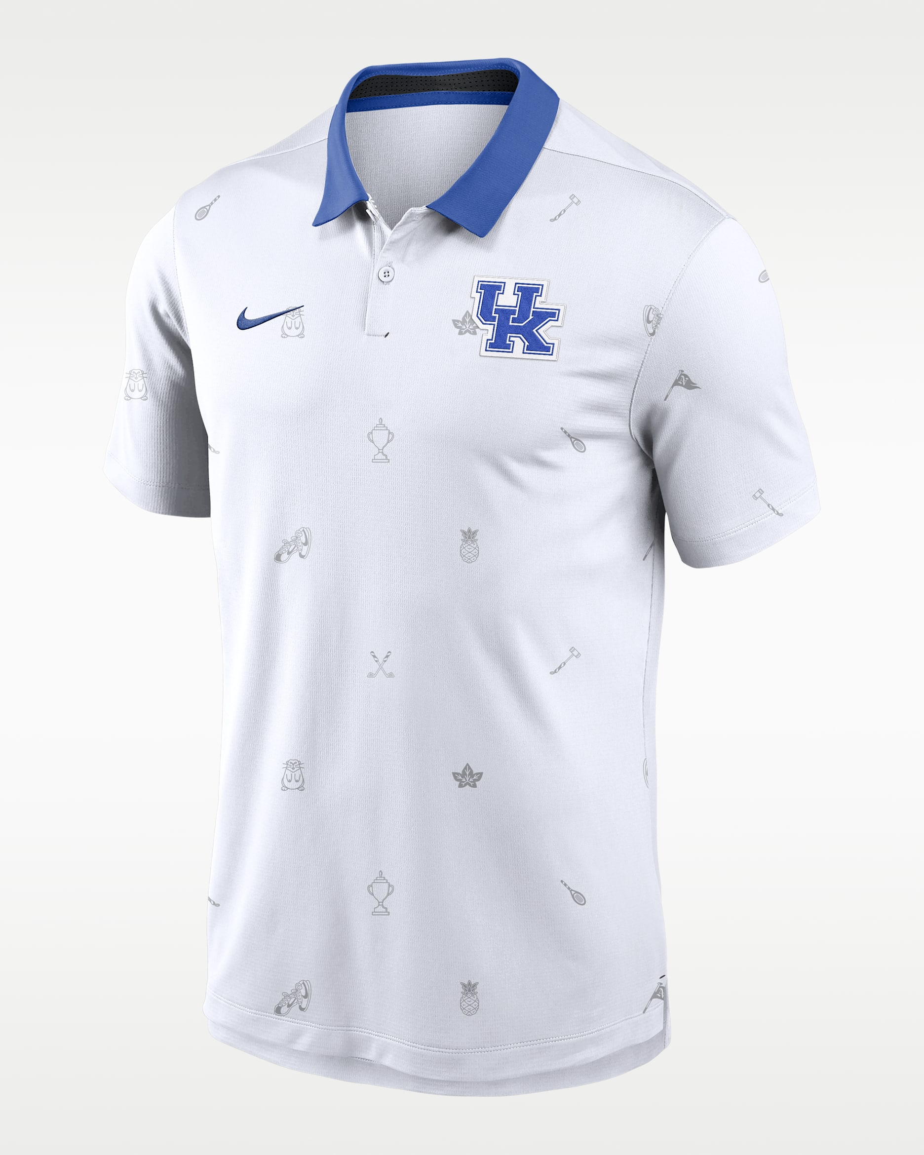 Kentucky Vapor Pattern Men's Nike Dri-FIT College Polo - White
