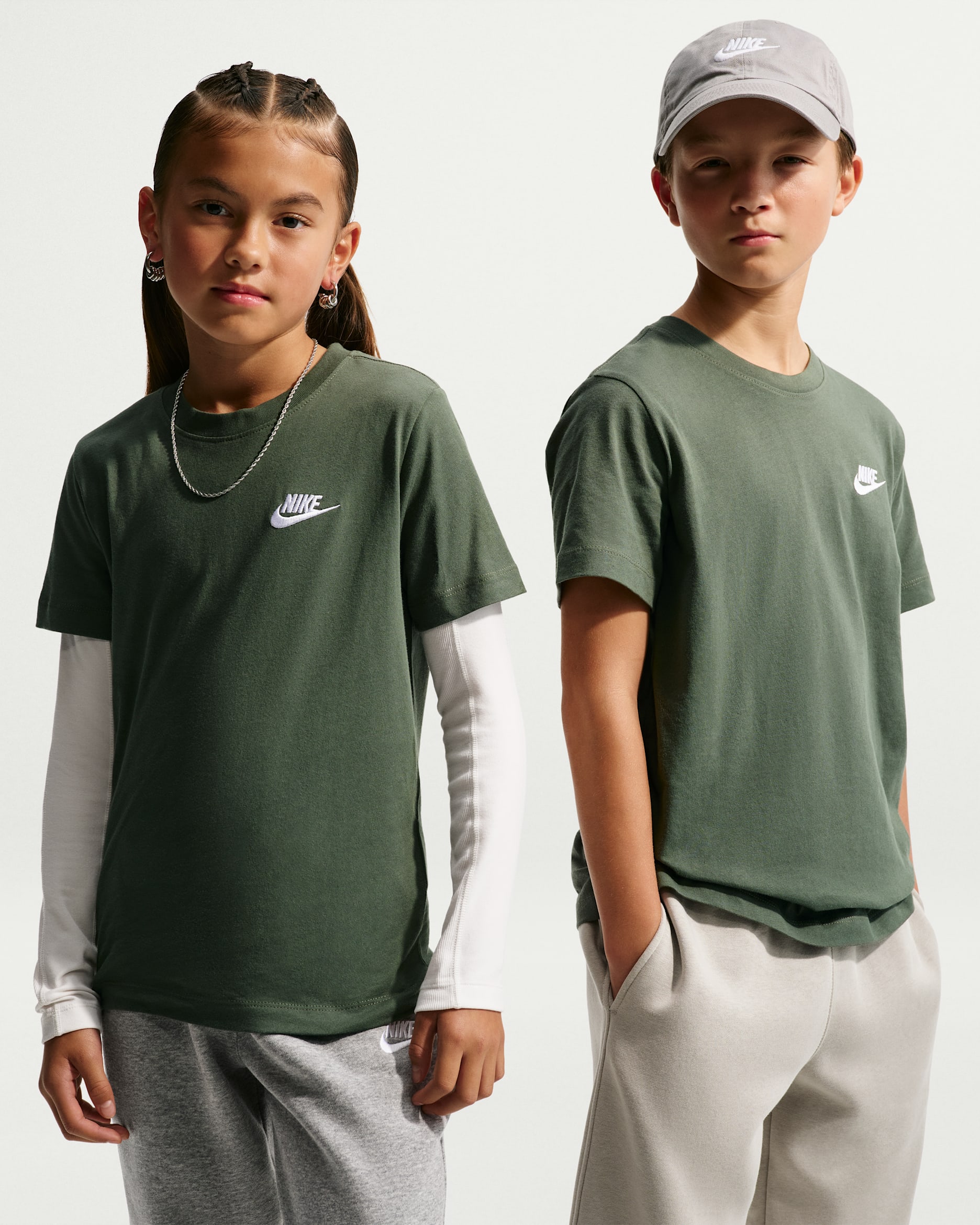 Nike Sportswear Big Kids' T-Shirt - Camo Green