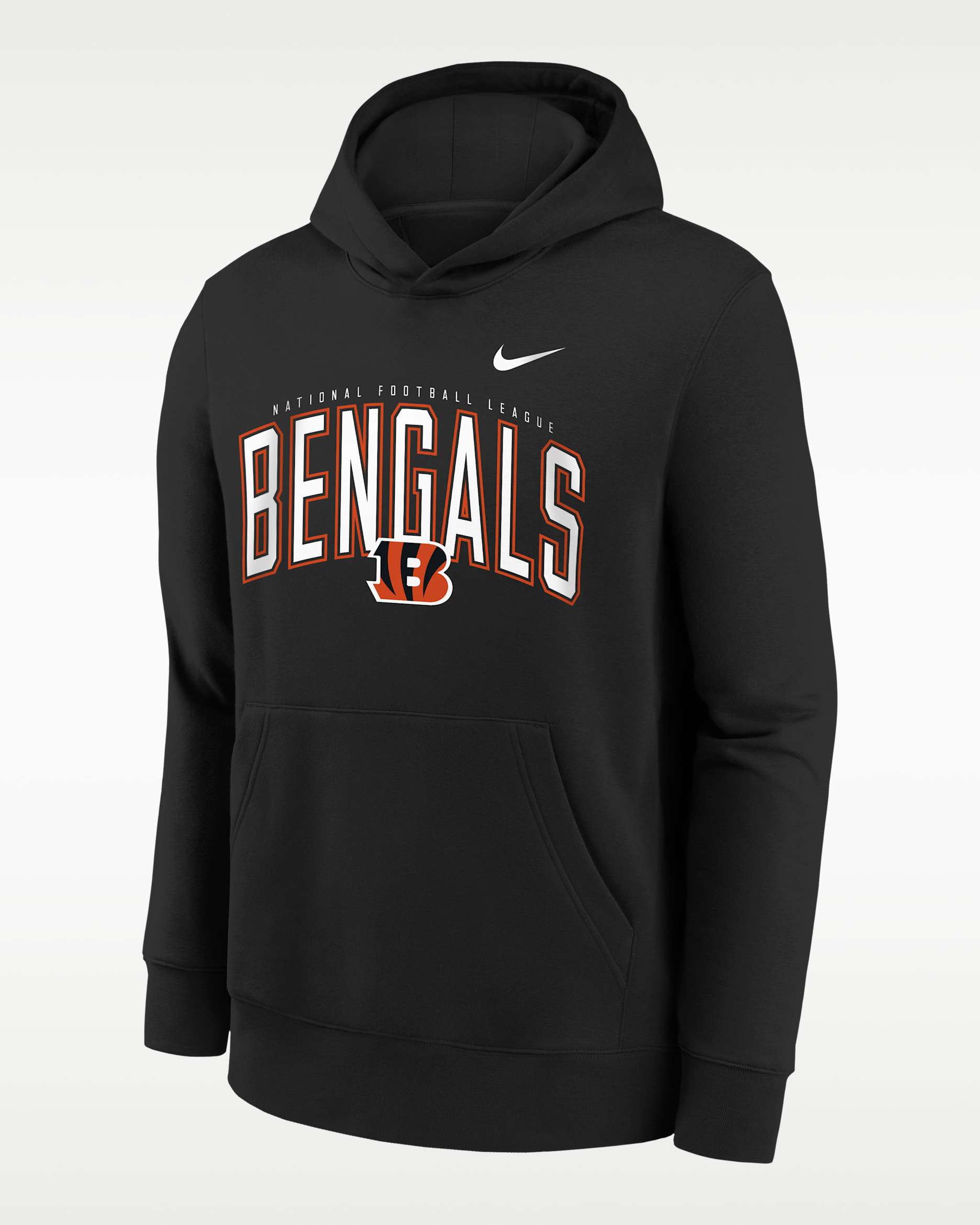 Cincinnati Bengals Essentials Club Logo Arch Big Kids' Nike NFL Pullover Crew - Black
