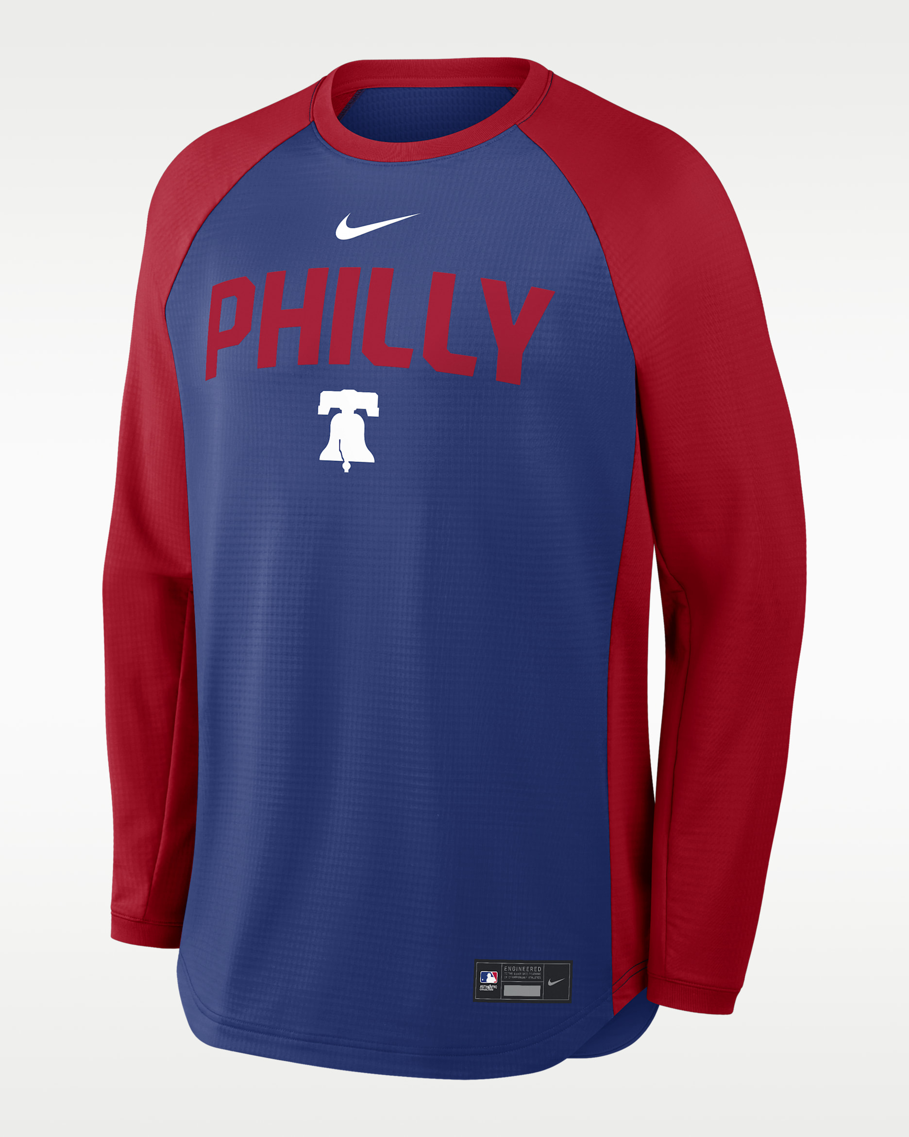 Philadelphia Phillies Authentic Collection Men's Nike Dri-FIT Pullover Crew - Rush Blue