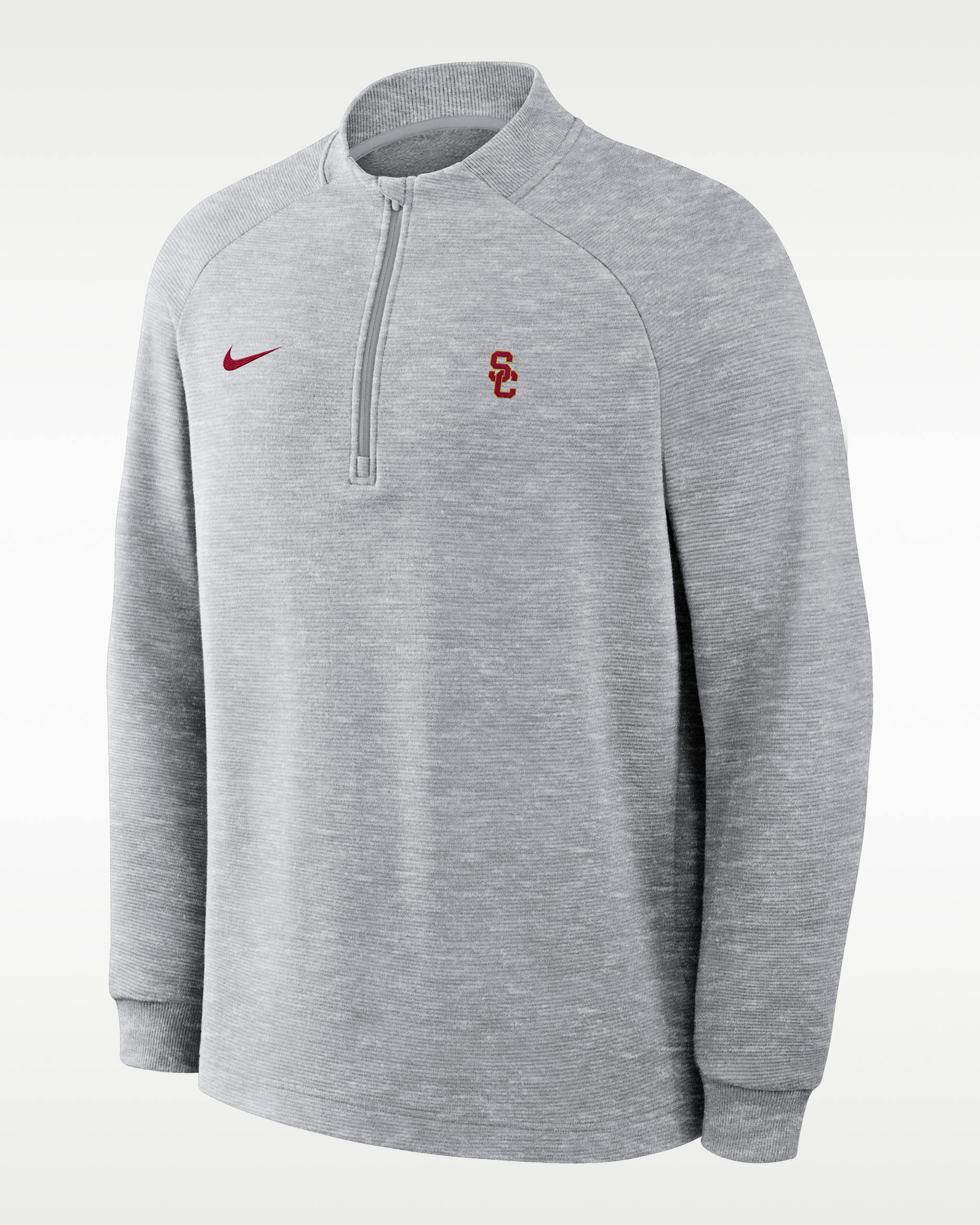 Sudadera universitaria Nike Therma-FIT de medio cierre para hombre USC Par - Gris