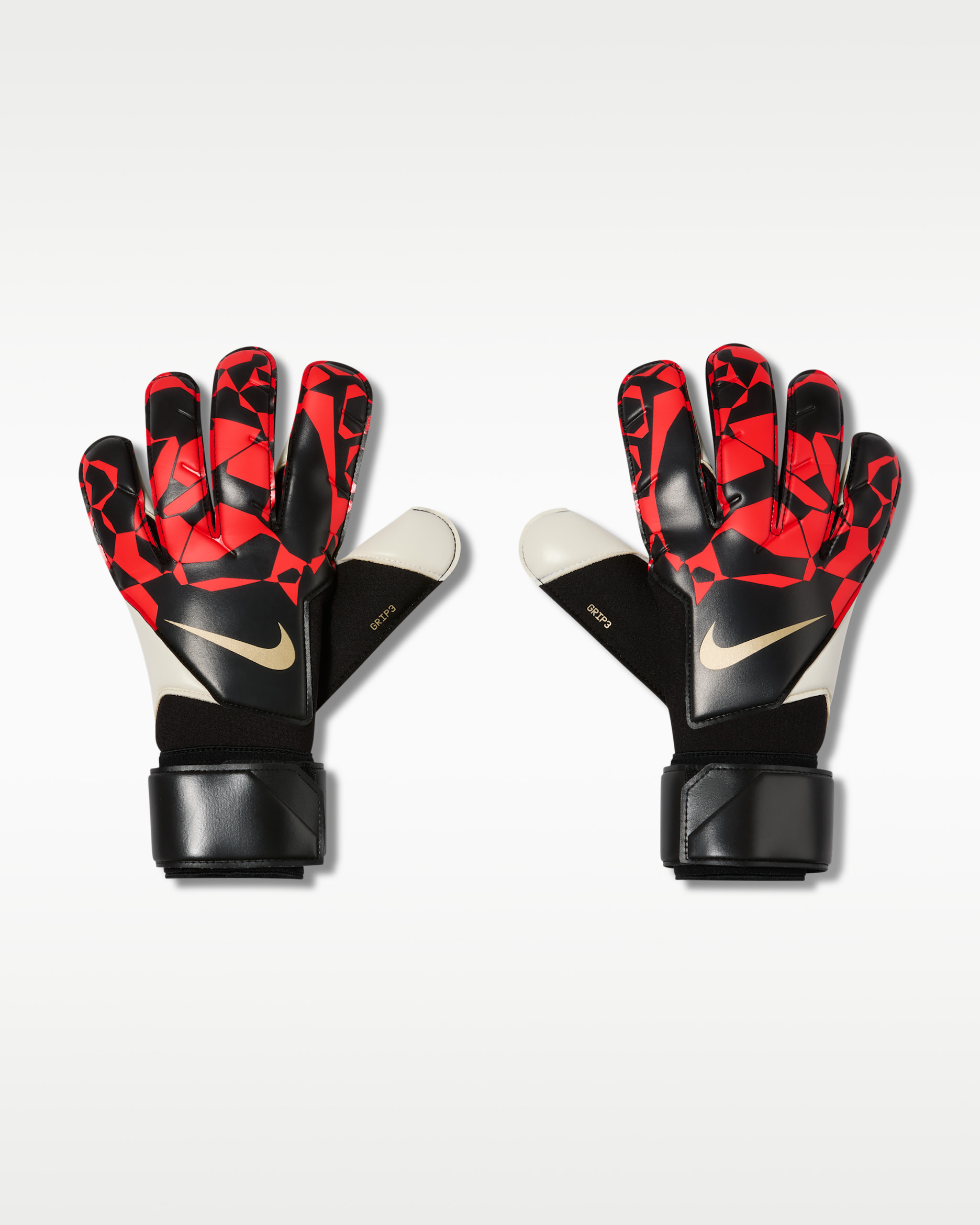Nike Grip3 Goalkeeper Football Gloves - Black/Bright Crimson/Blur