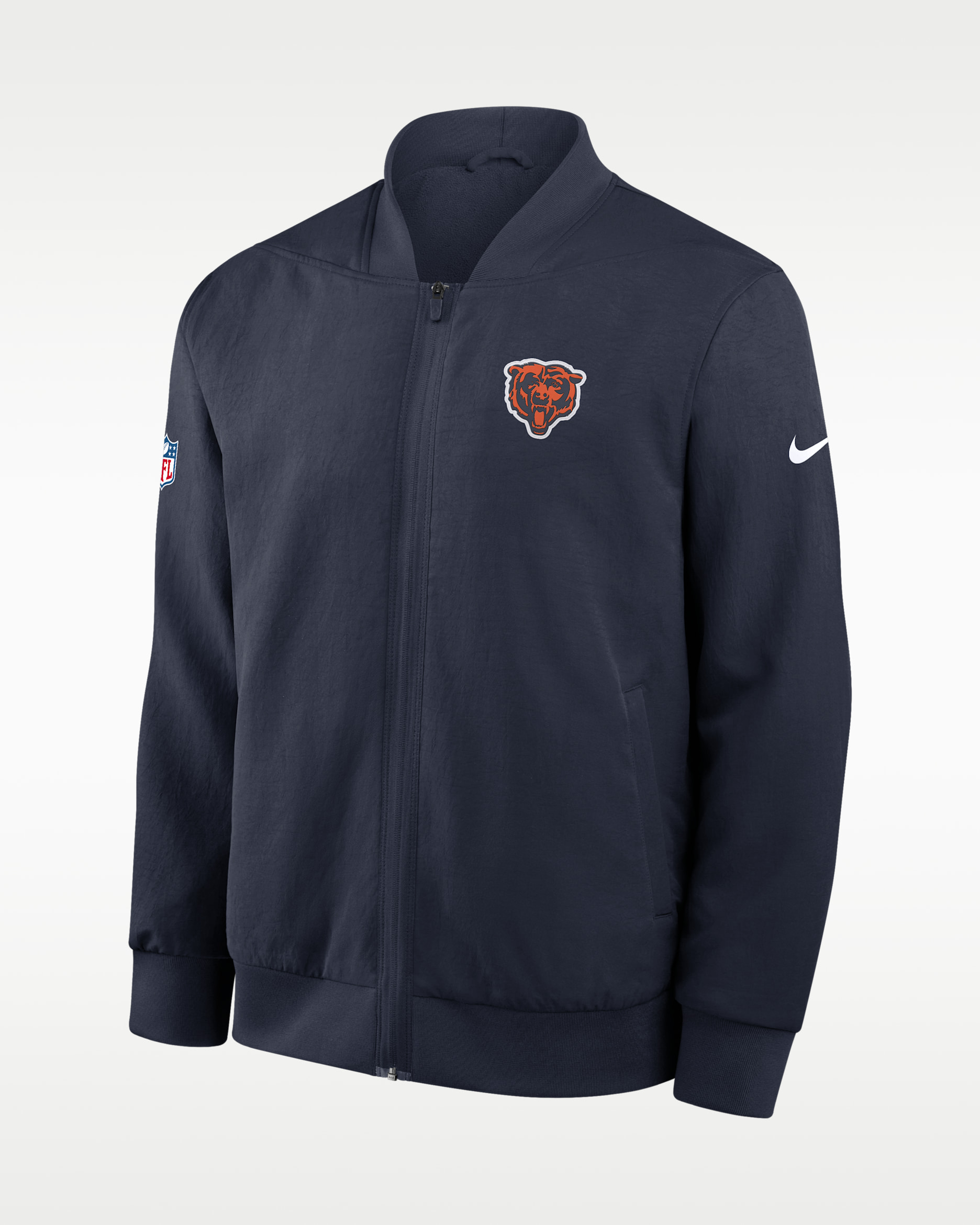 Chicago Bears Sideline Men's Nike NFL Full-Zip Bomber Jacket - Navy