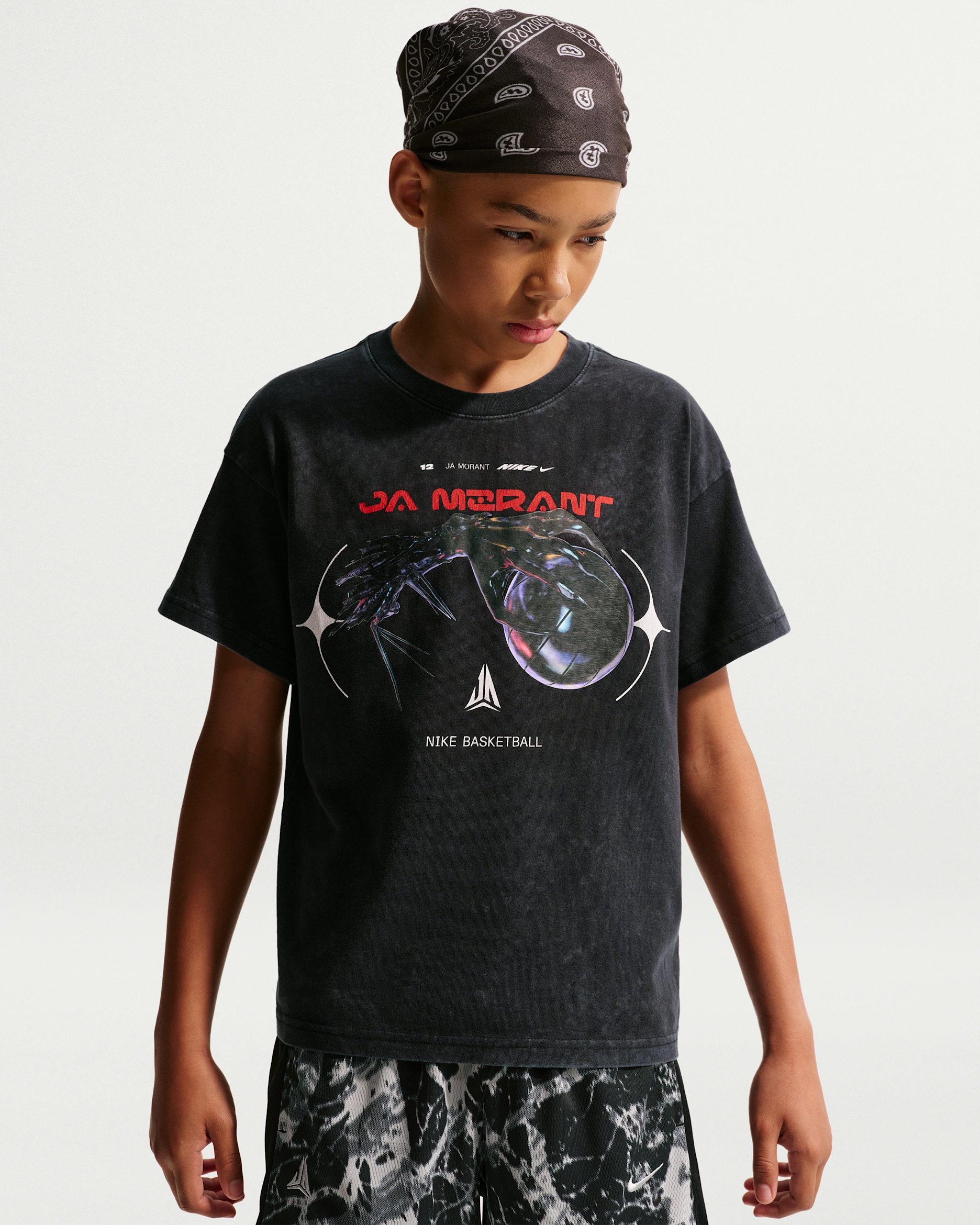 Playera para niños talla grande Ja Morant - Negro