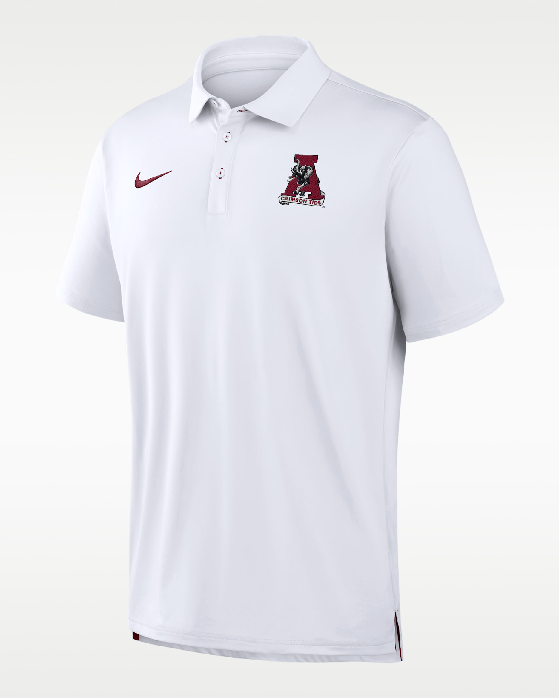 Polo universitaria Nike Dri-FIT para hombre Alabama Tour - Blanco/Carmesí team