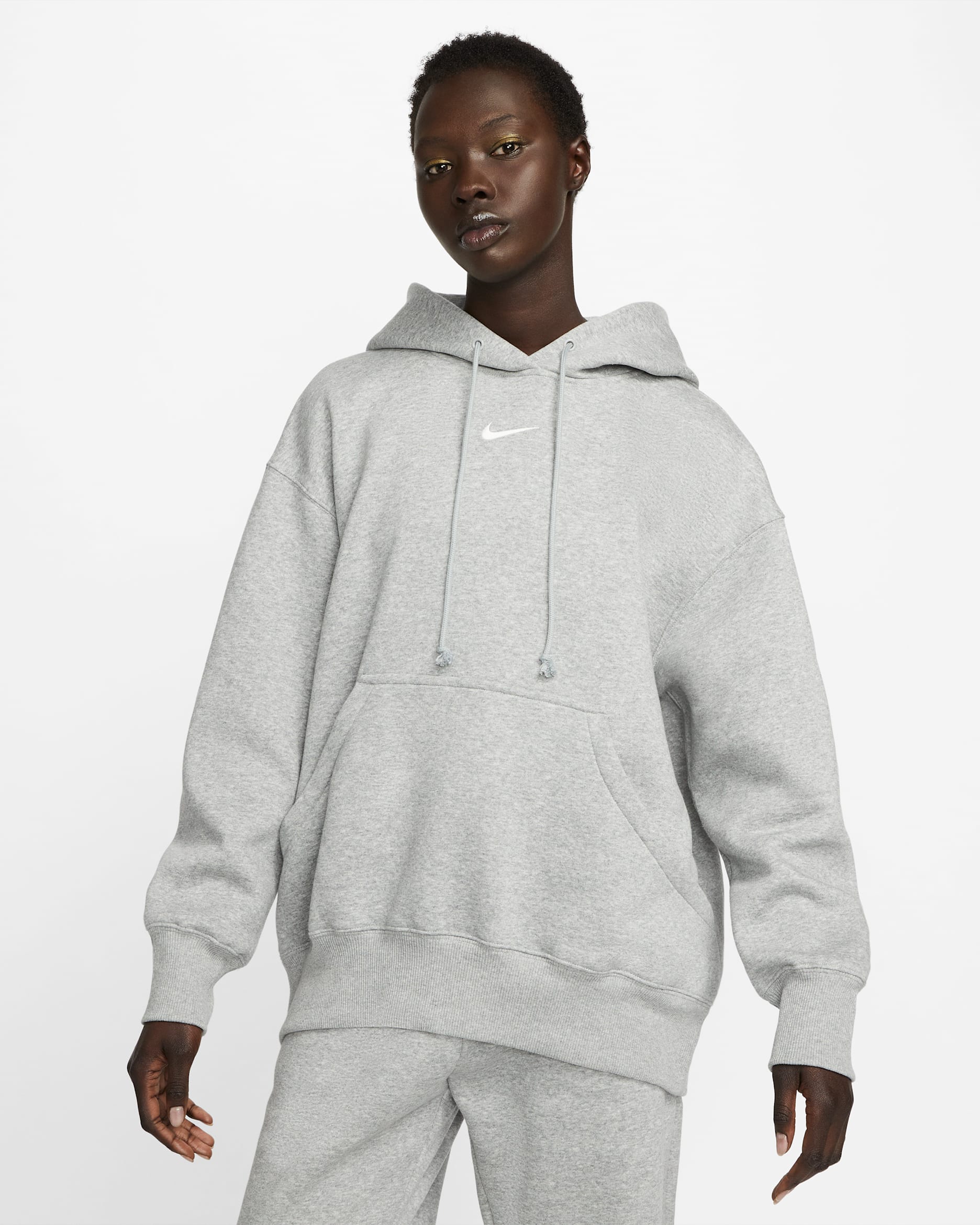 Sweat à capuche oversize Nike Sportswear Phoenix Fleece pour femme - Dark Grey Heather/Sail