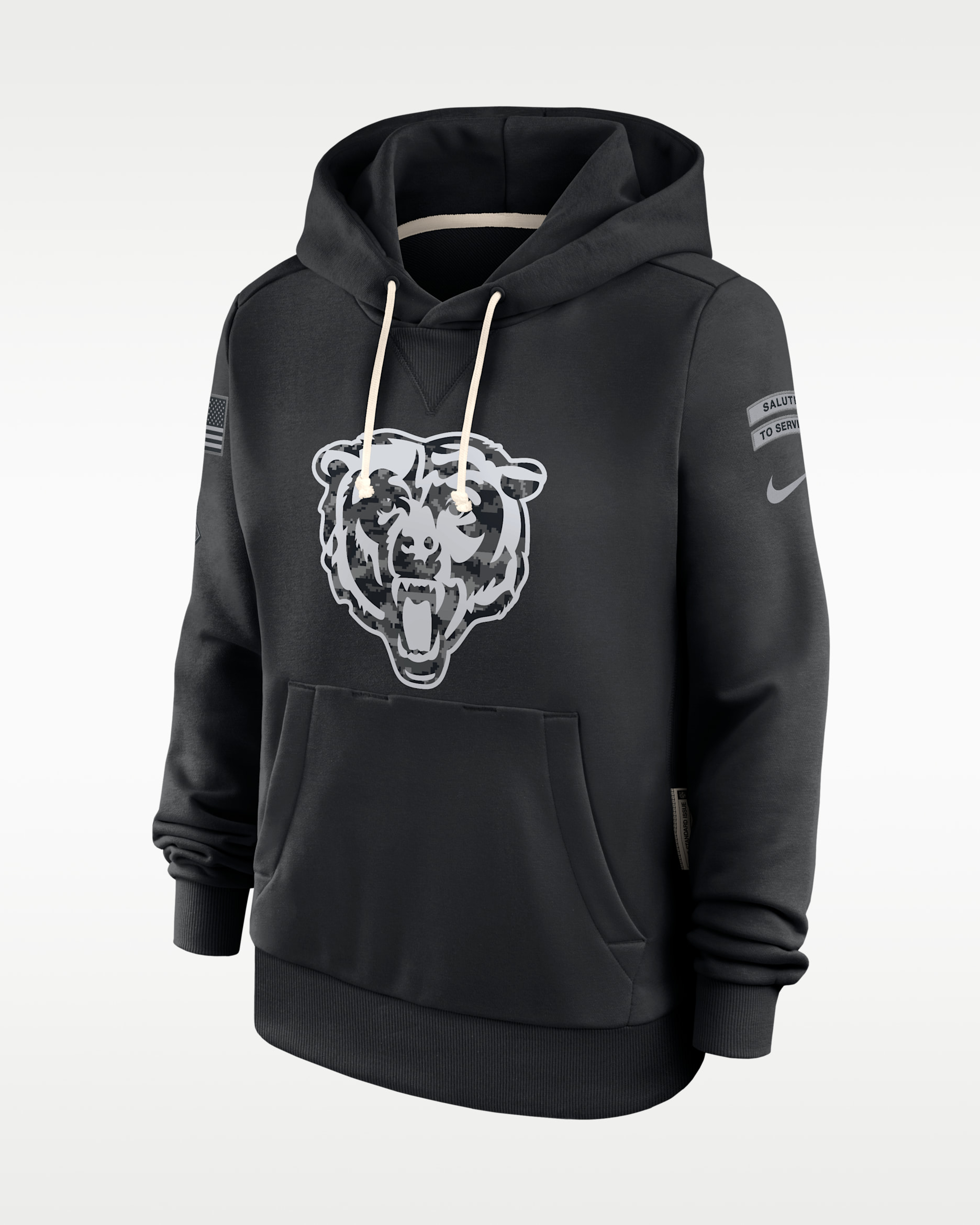 Chicago Bears Salute to Service Sideline Women's Nike Dri-FIT NFL Pullover Hoodie - Black