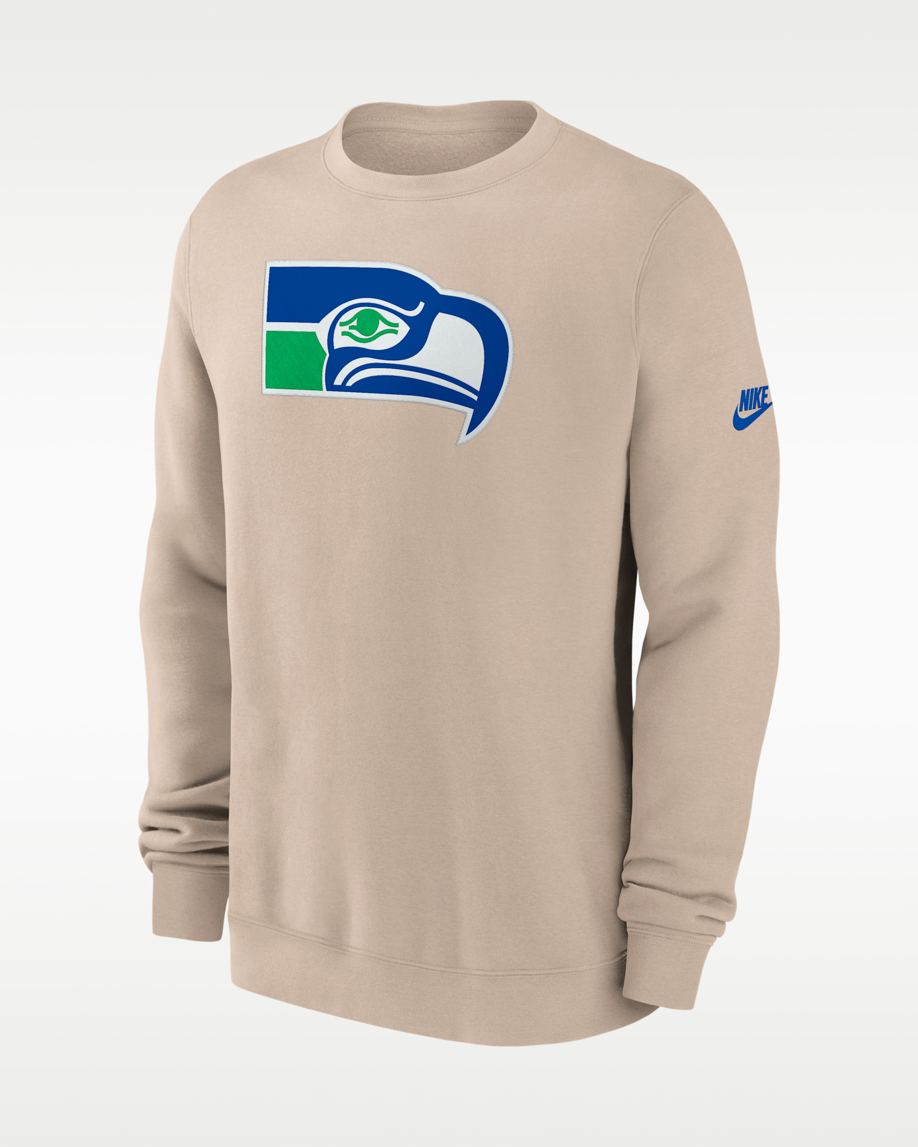 Seattle Seahawks Rewind Club Men's Nike NFL Pullover Crew - Sand