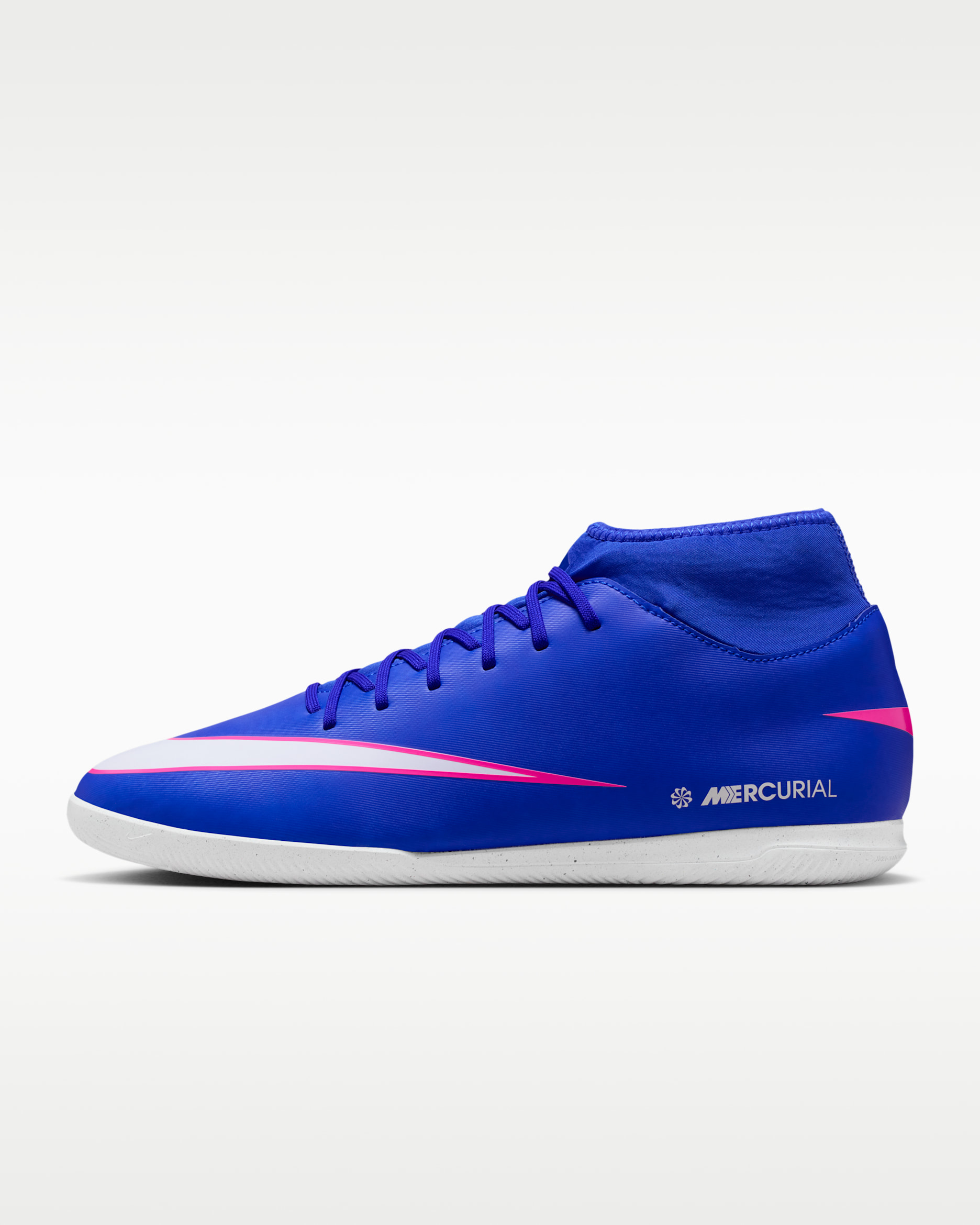 Halowe buty piłkarskie typu high top Nike Mercurial Superfly 10 Club - Racer Blue/Biel