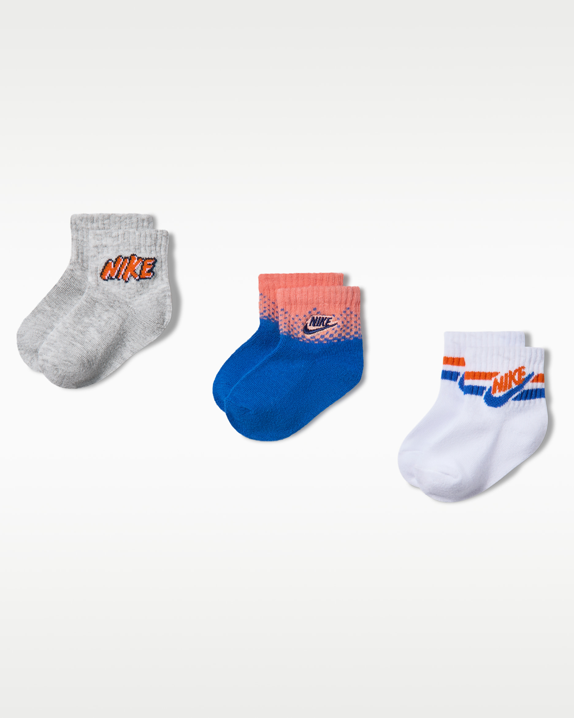 Nike Infant Snow Motion Socks (3 Pairs) - Grey Heather