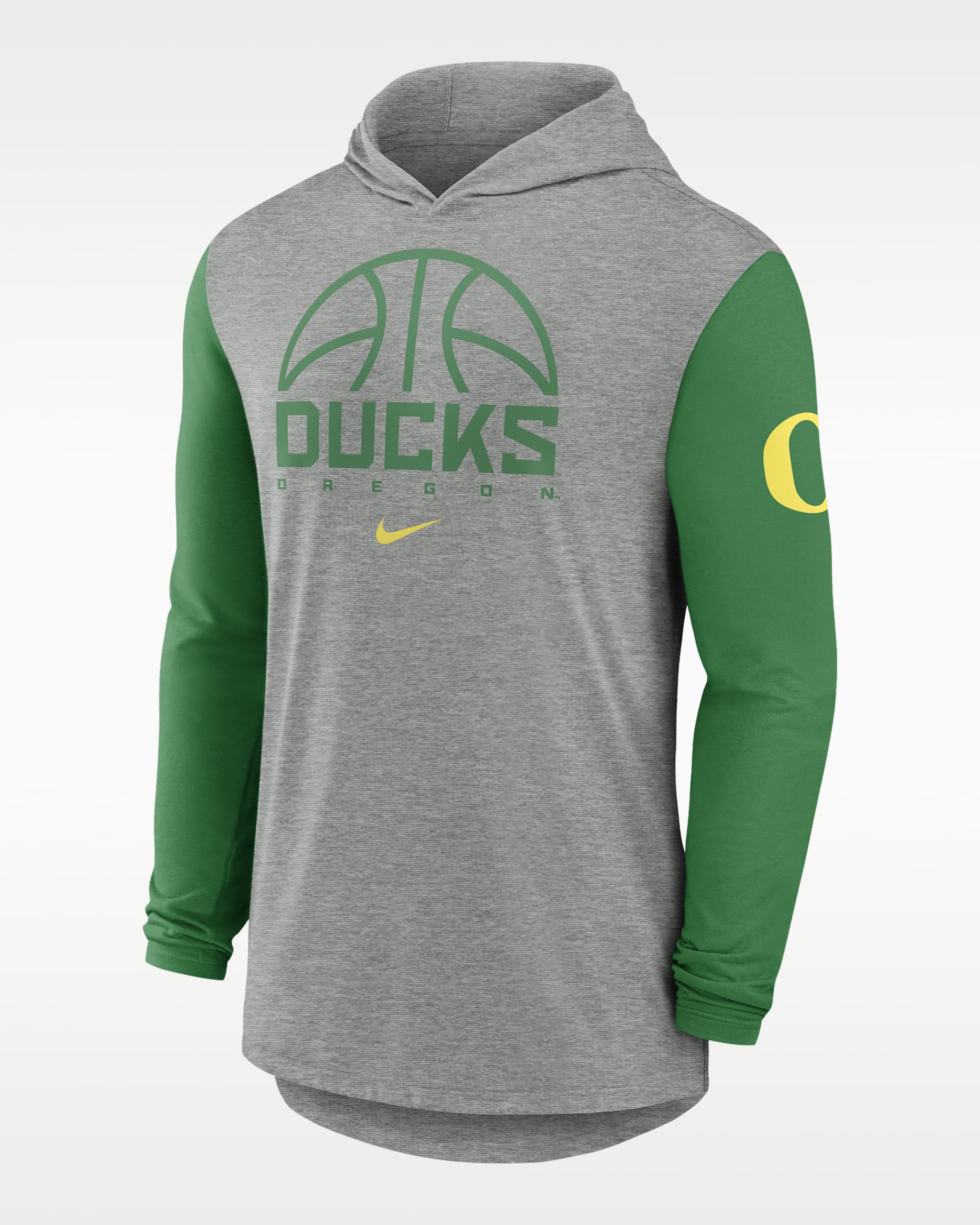 Oregon Basketball Men's Nike Dri-FIT College Long-Sleeve Hooded T-Shirt - Grey