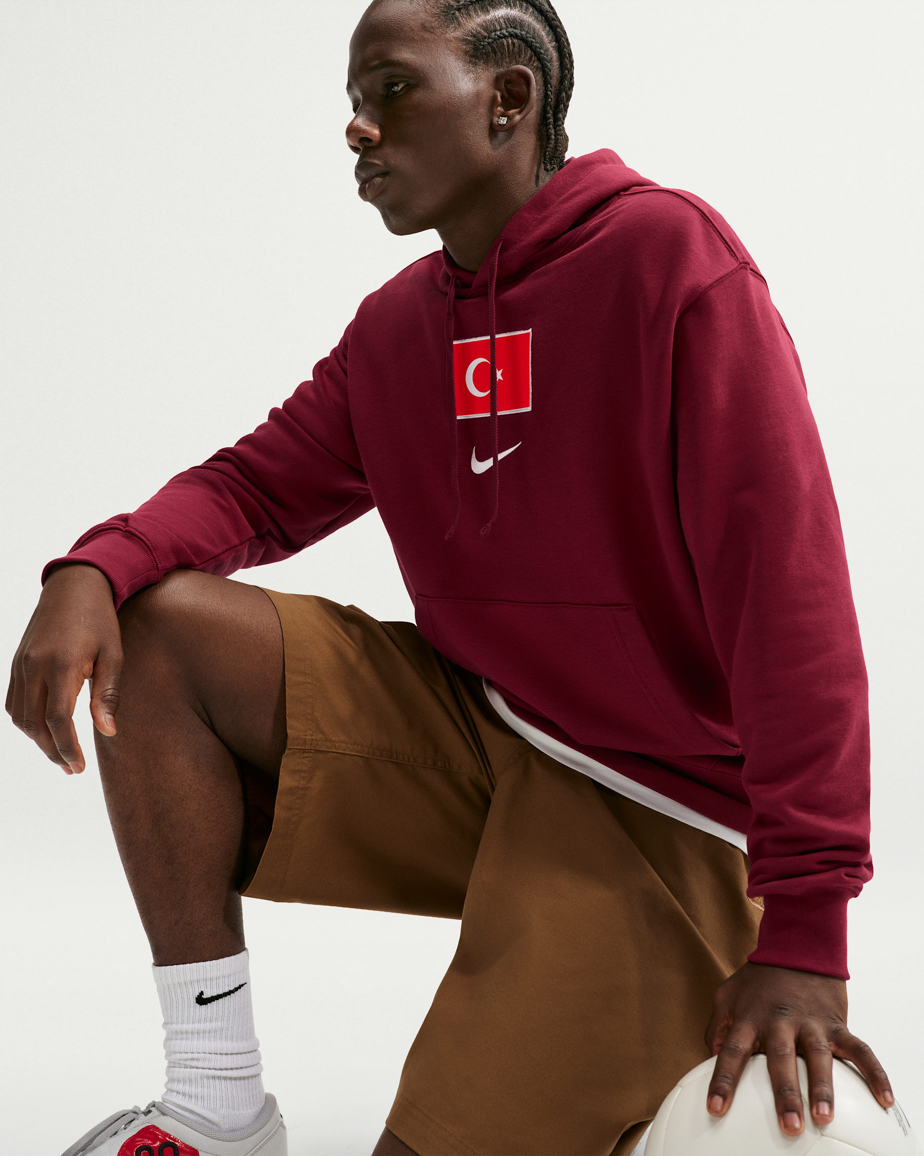 Sweat à capuche Nike Club Turquie 2026 pantalon de survêtement en tissu Fleece pour homme - Team Red/Blanc