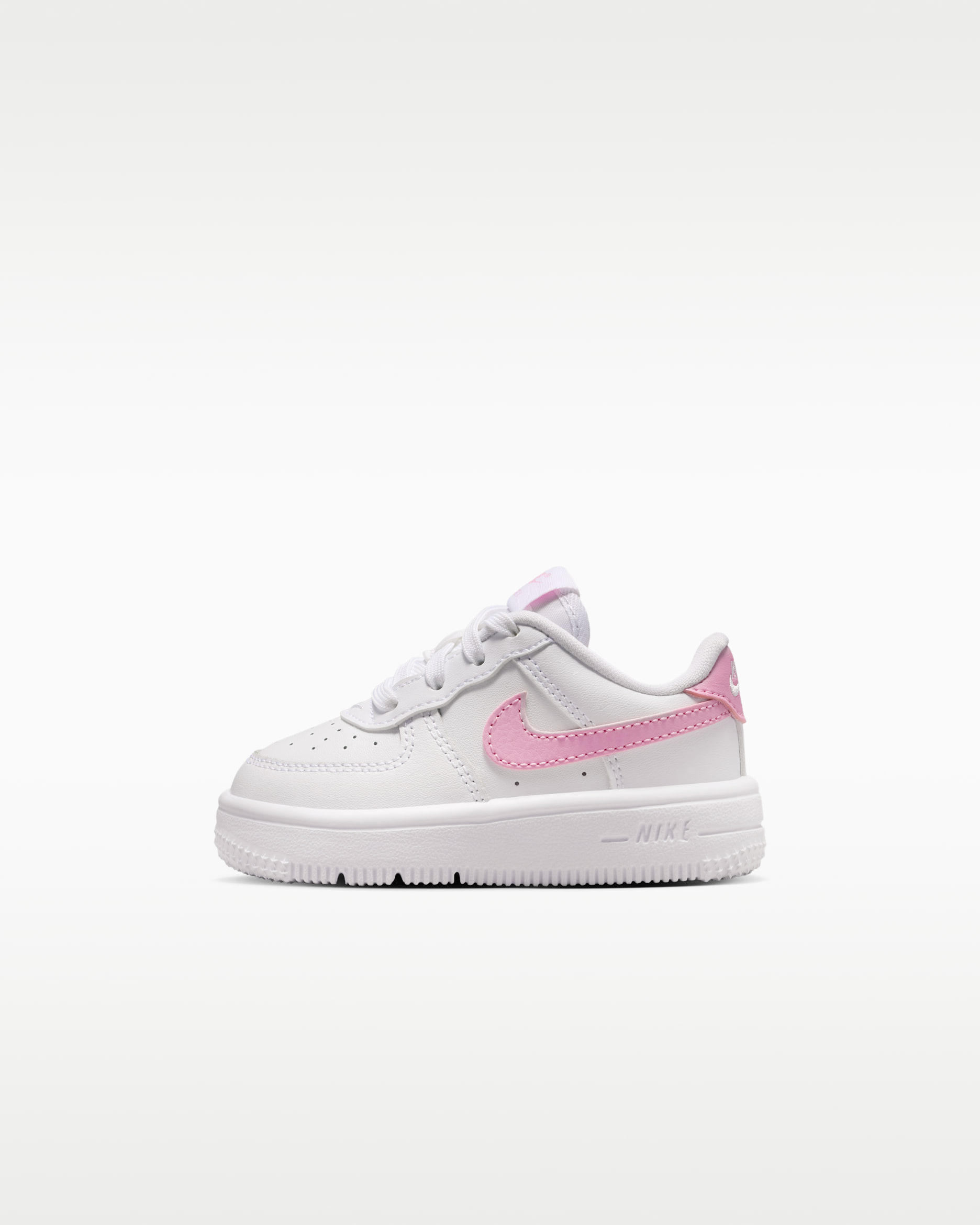 Nike Force 1 Low Baby/Toddler Shoes - White/White/Pink Rise