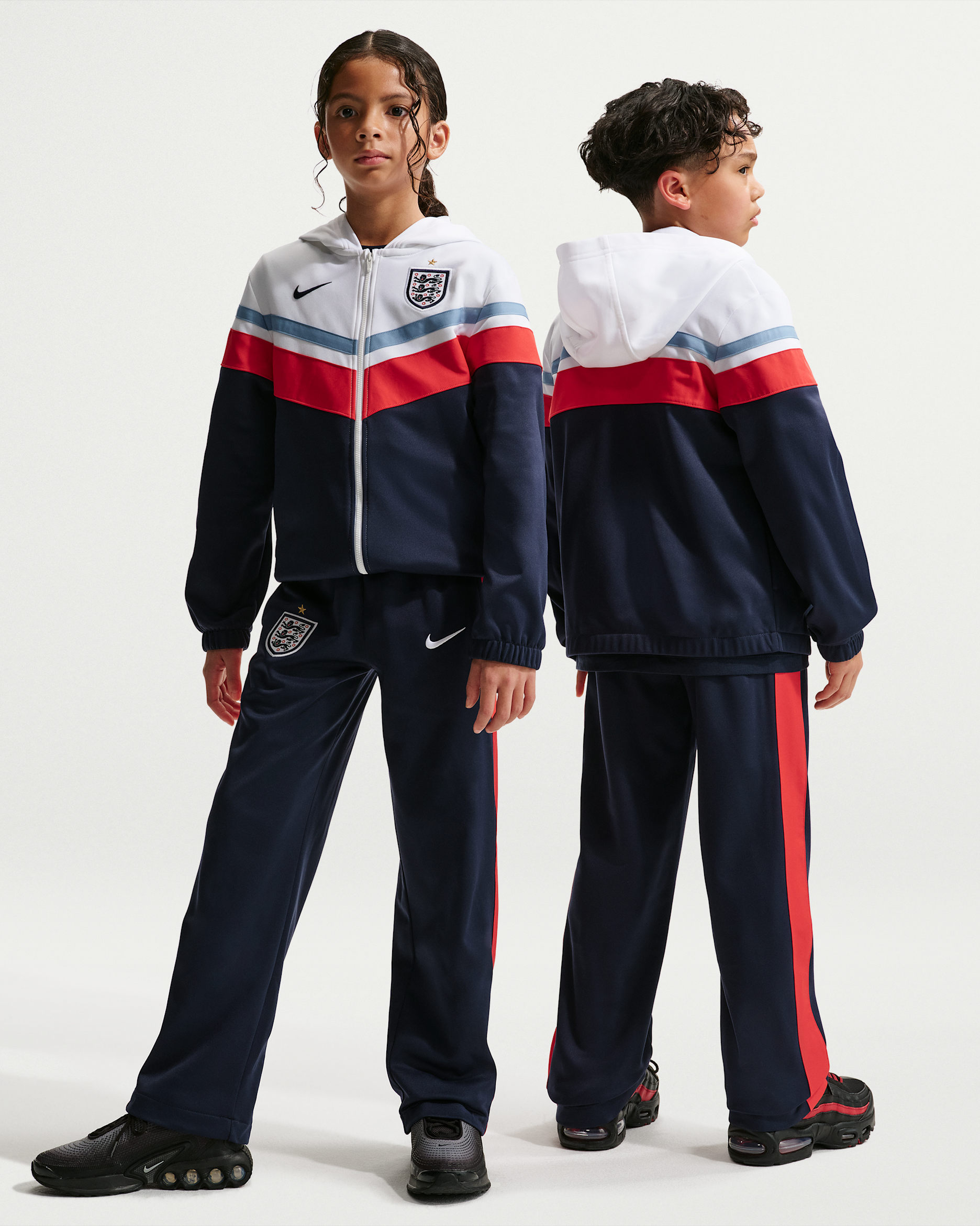 Survêtement de foot à capuche Angleterre Nike Dri-FIT pour ado - Blanc/Speed Red/Work Blue/Obsidian