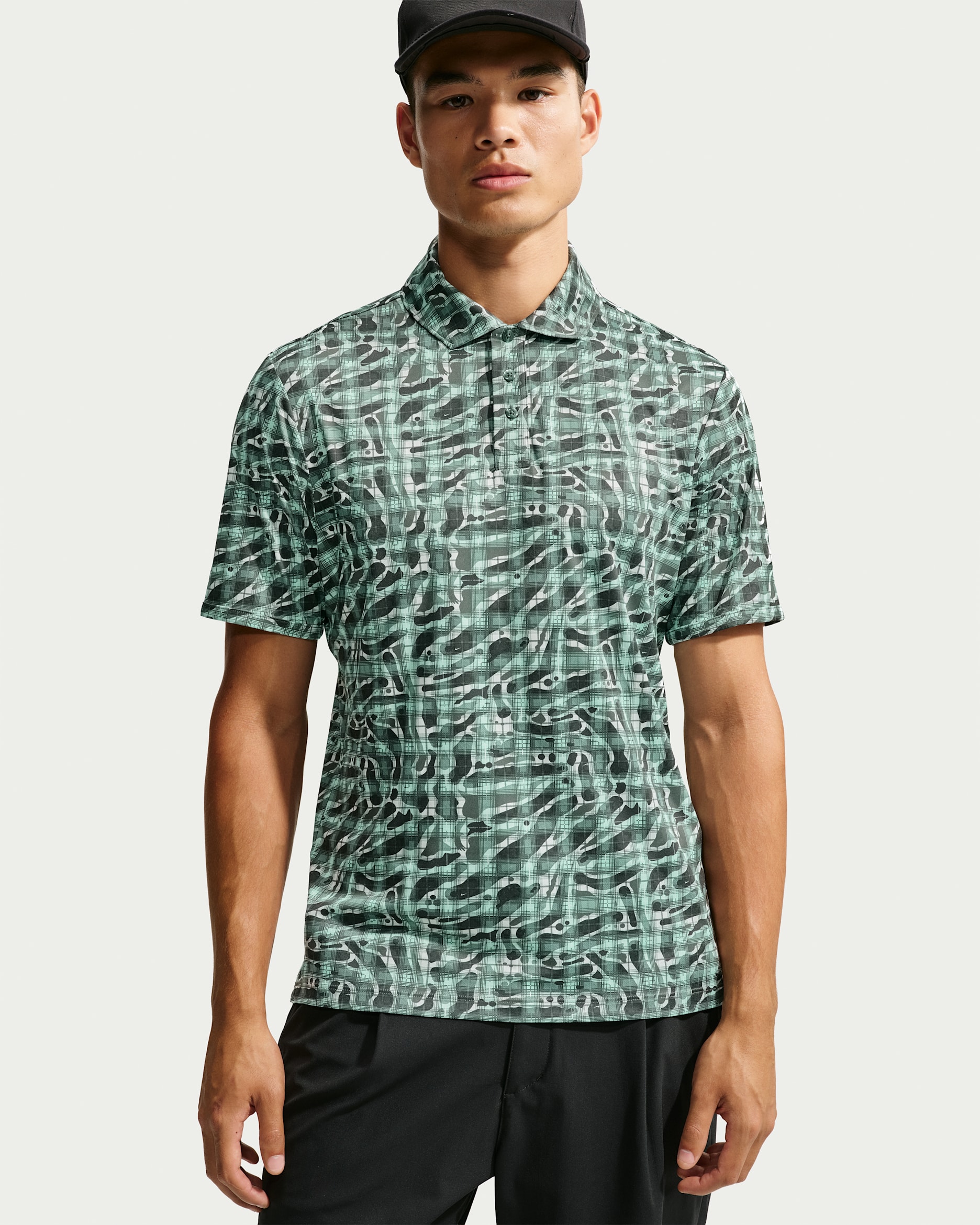 ナイキ パー メンズ Dri-FIT タータン カモ プリント ゴルフポロ - カモグリーン