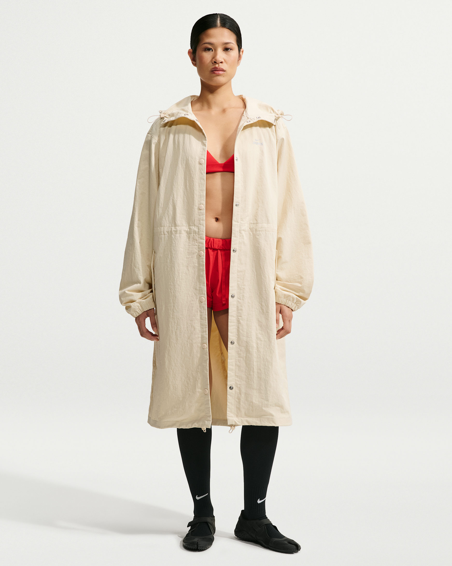 NikeSKIMS Crunchy Nylon Women's Hooded Parka - NSKM Parchment
