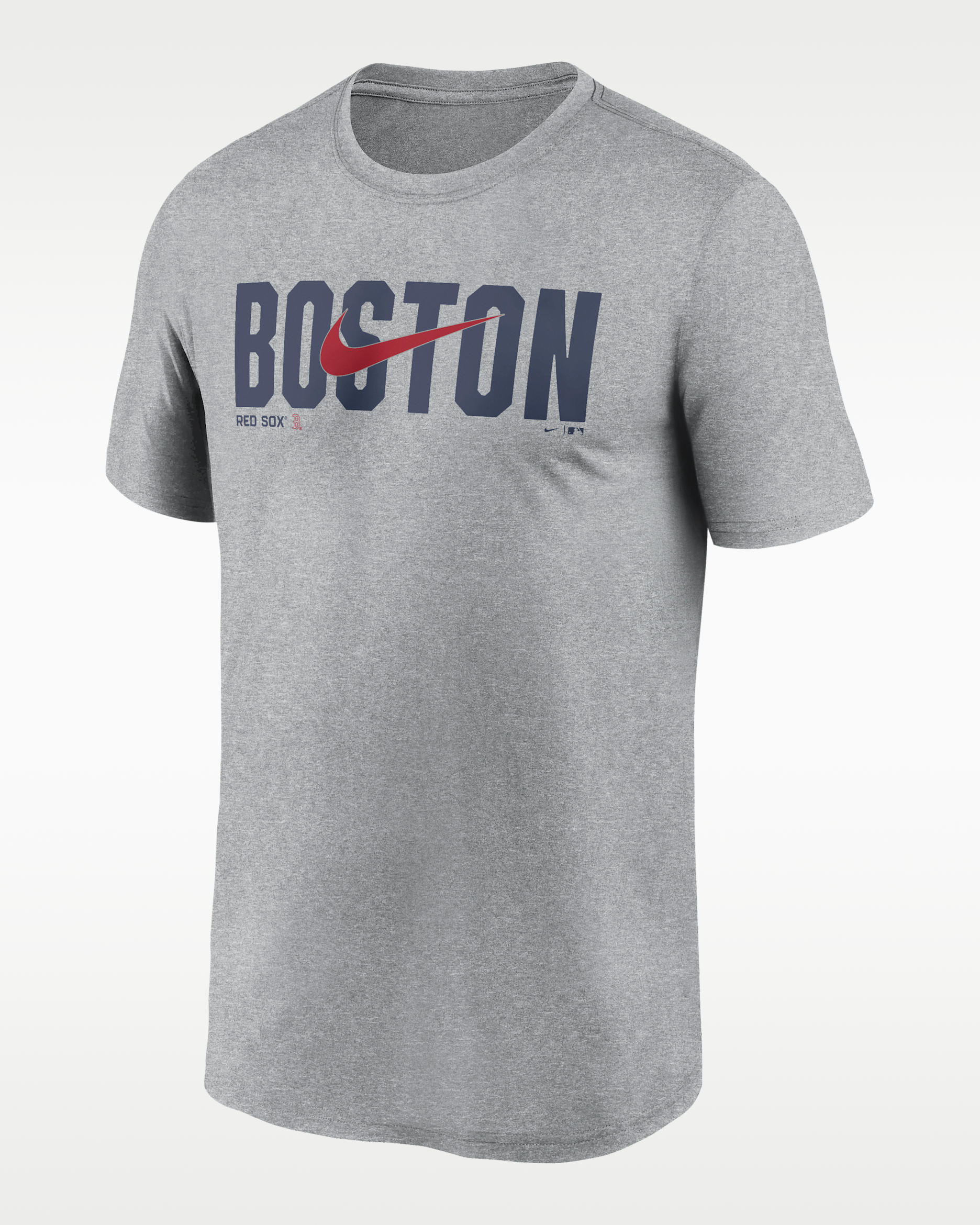Playera Nike Dri-FIT de la MLB para hombre Boston Red Sox Swoosh Legend - Gris oscuro jaspeado