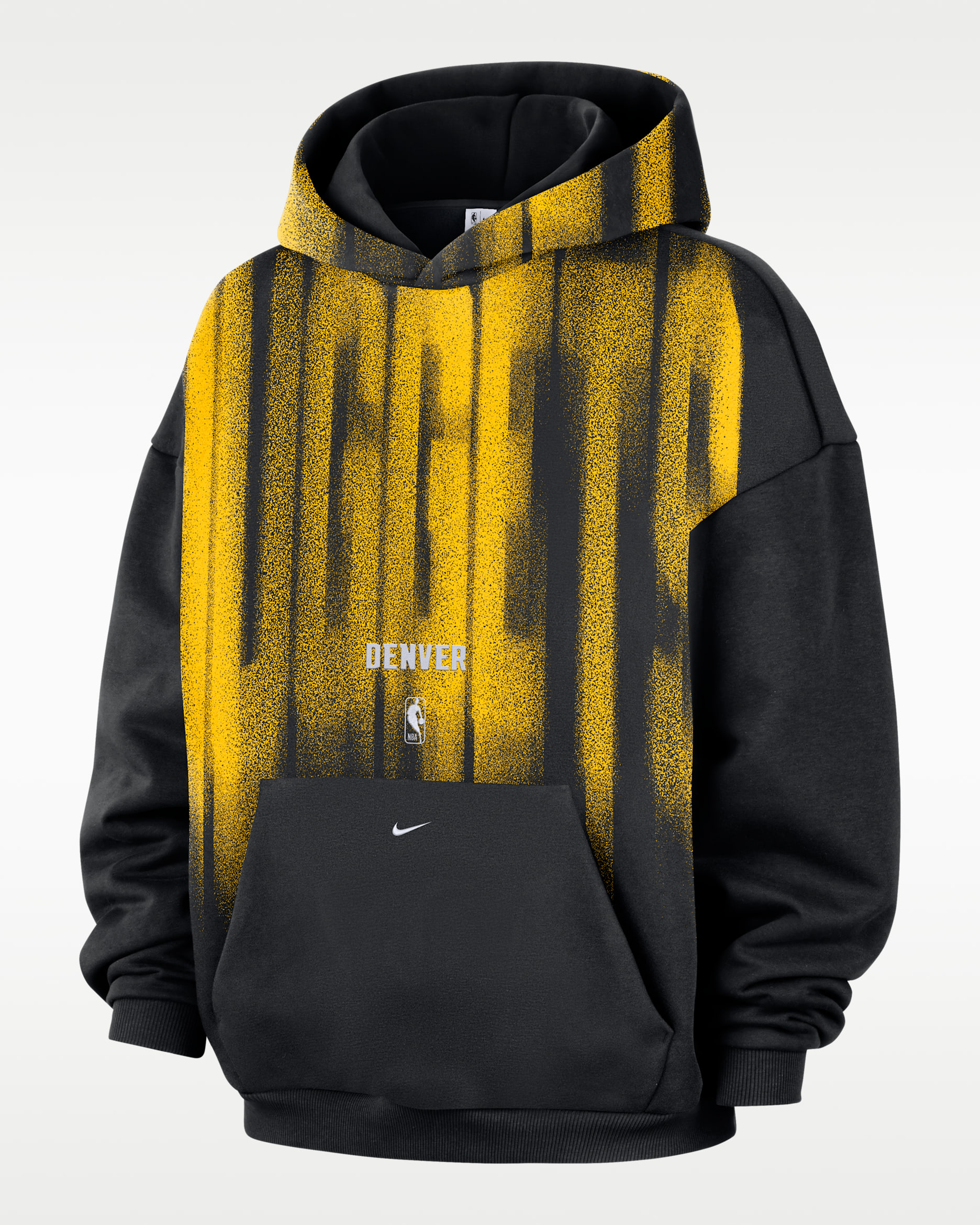 Denver Nuggets Standard Issue Men's Therma-FIT Fleece Basketball Hoodie - Black/White