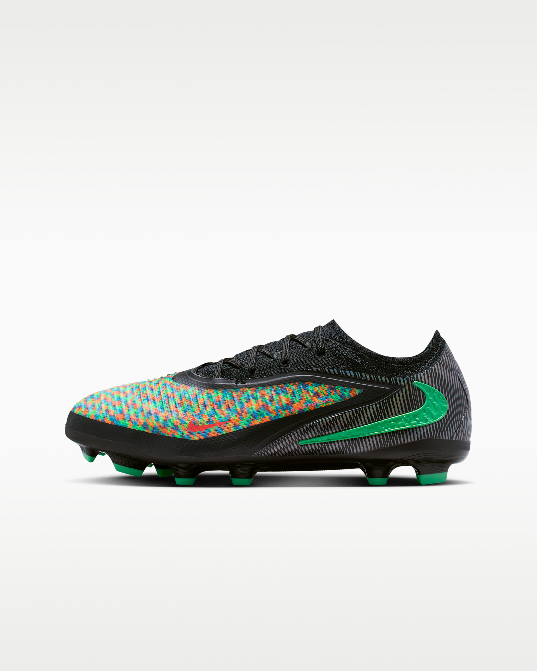 Tacos de fútbol para terrenos múltiples para niños grandes Nike Jr. Phantom 6 Low Pro "EA SPORTS FC" - Multicolor/Carmesí brillante