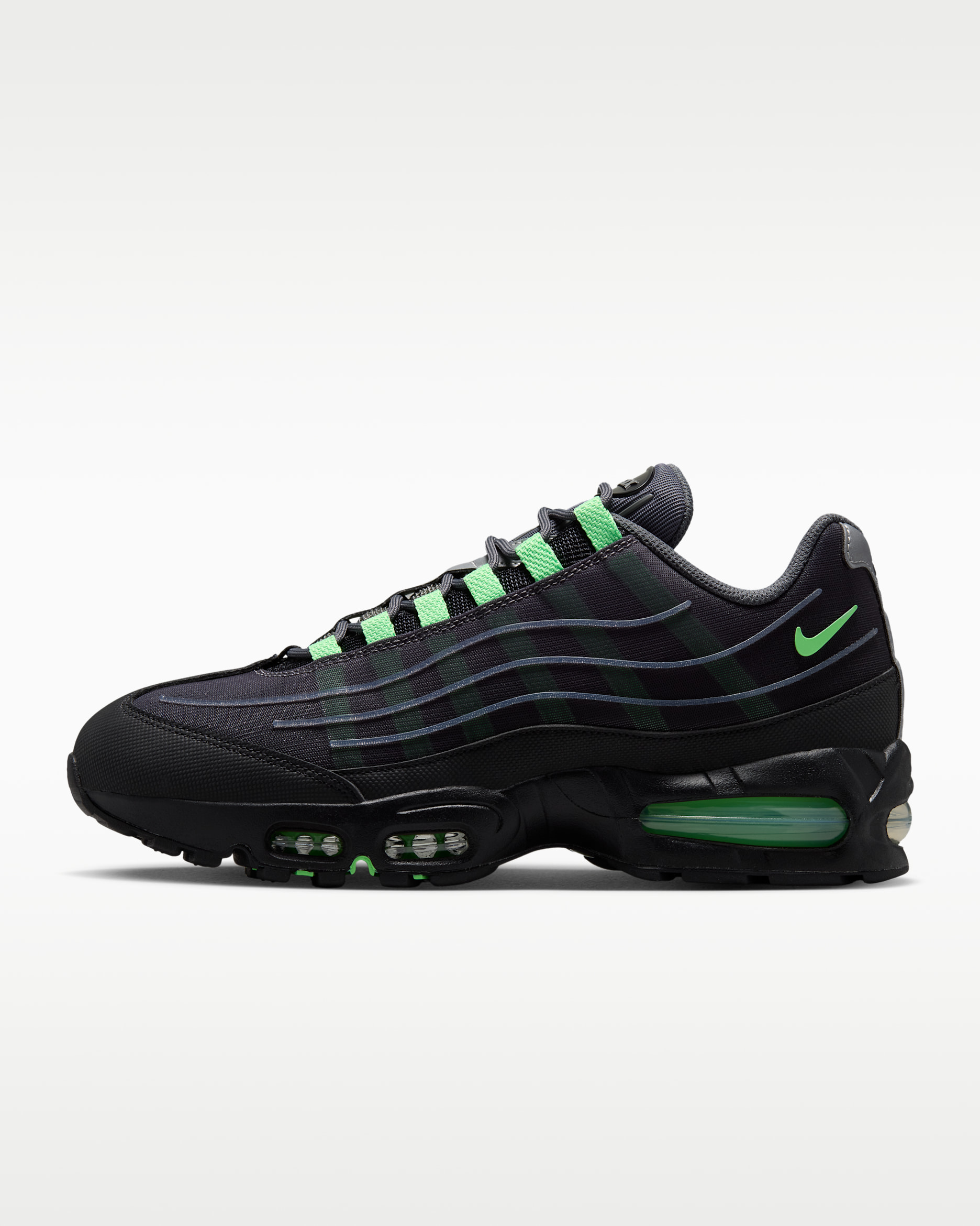 Nike Air Max Big Bubble Men's Shoes - Iron Grey/Black/Metallic Silver/Illusion Green