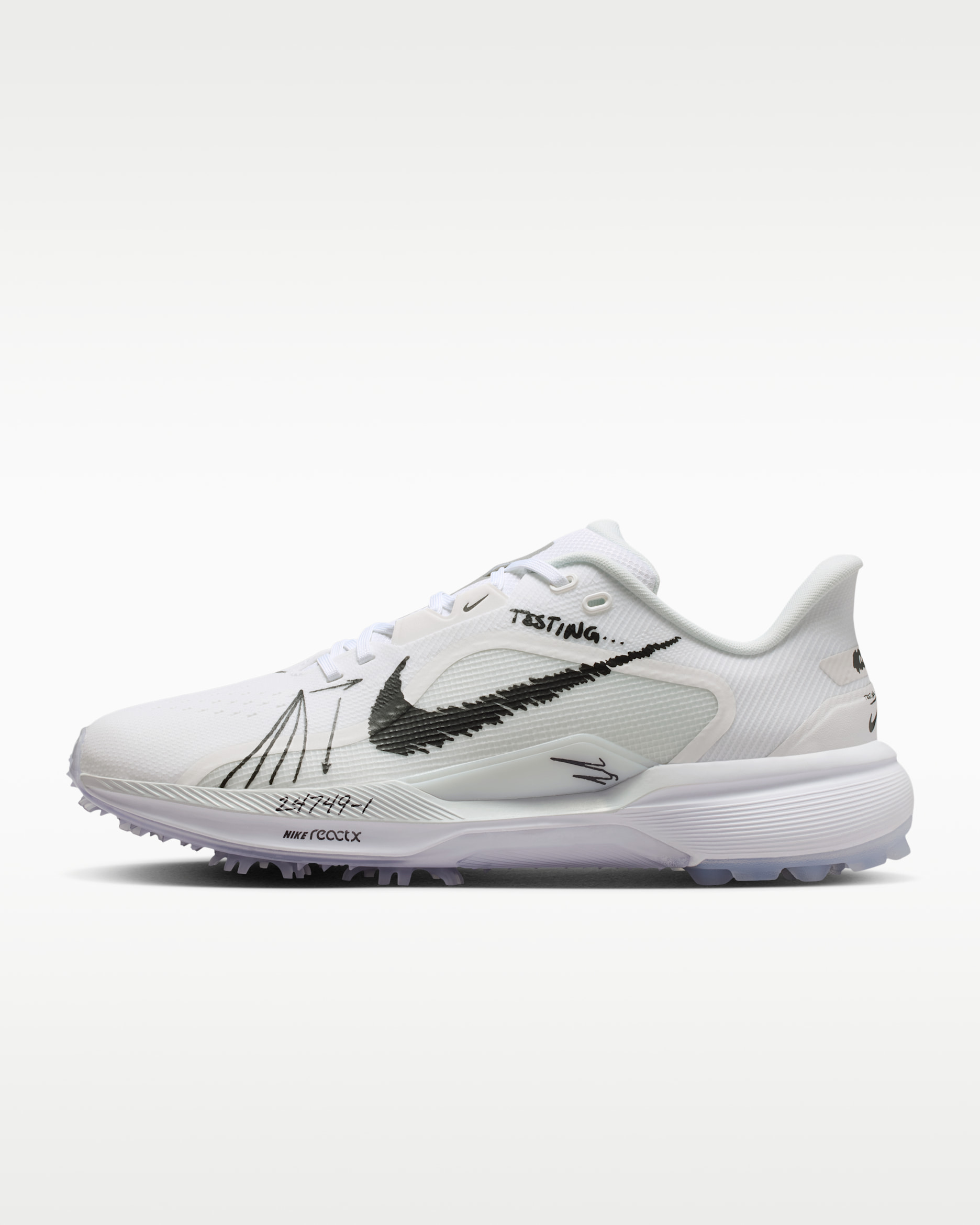 Nike Pegasus 1 Men's Golf Shoes - White/Summit White/Metallic Silver/Black