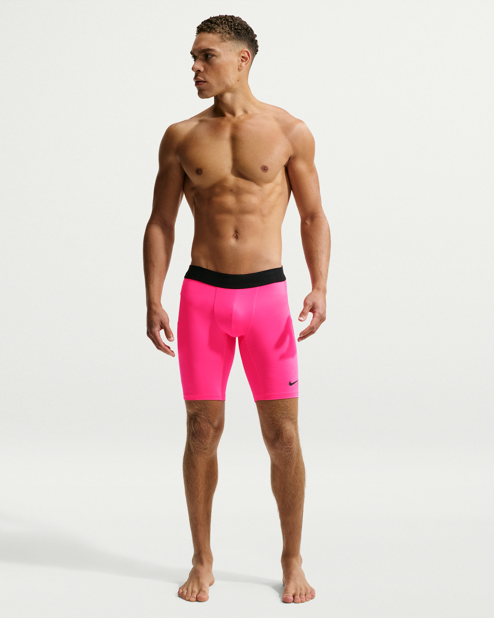 Nike Pro lange Dri-FIT Fitnessshorts für Herren - Hyper Pink/Schwarz