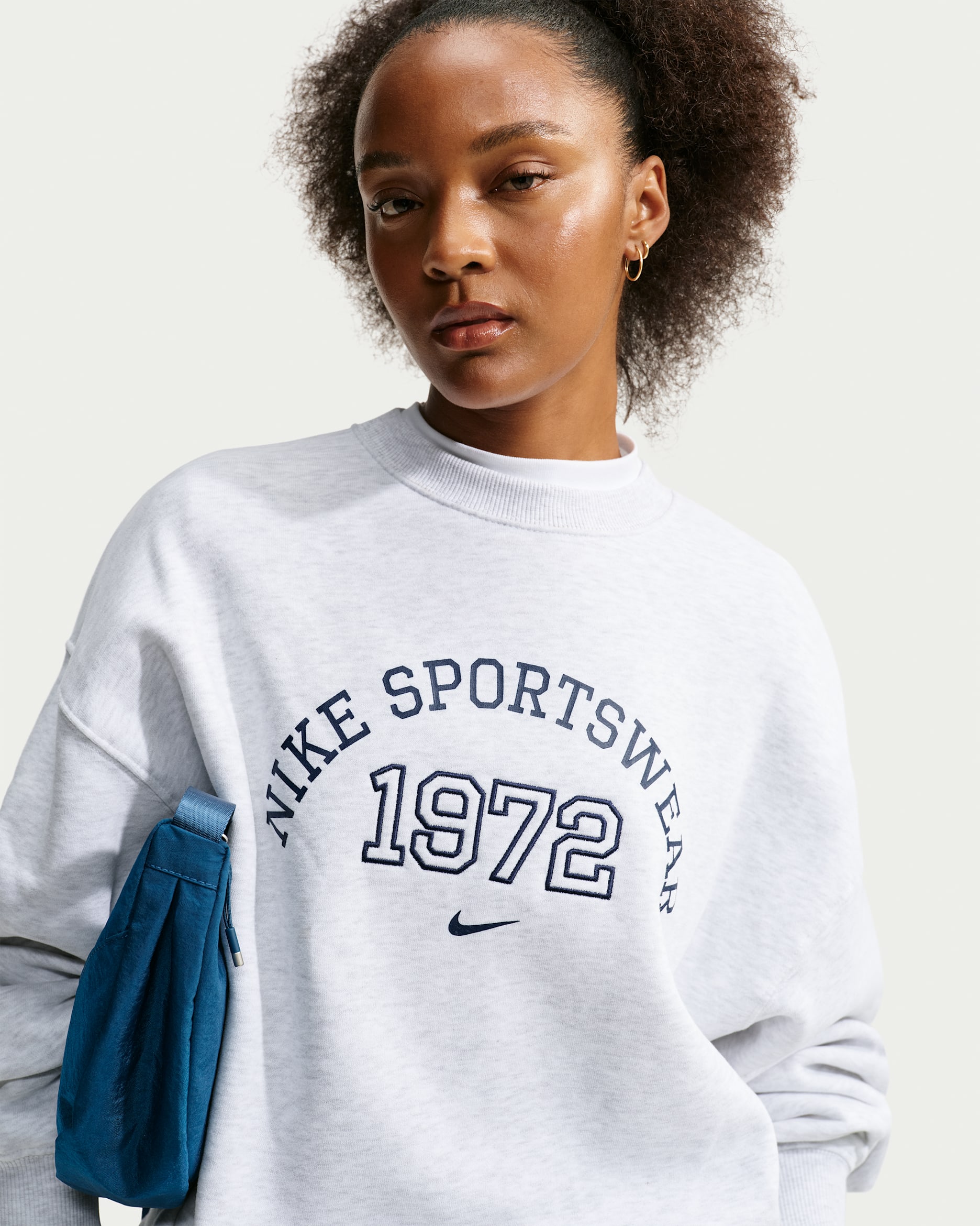 Nike Studio Fleece Medium Weight Camiseta oversize - Mujer - Birch Heather
