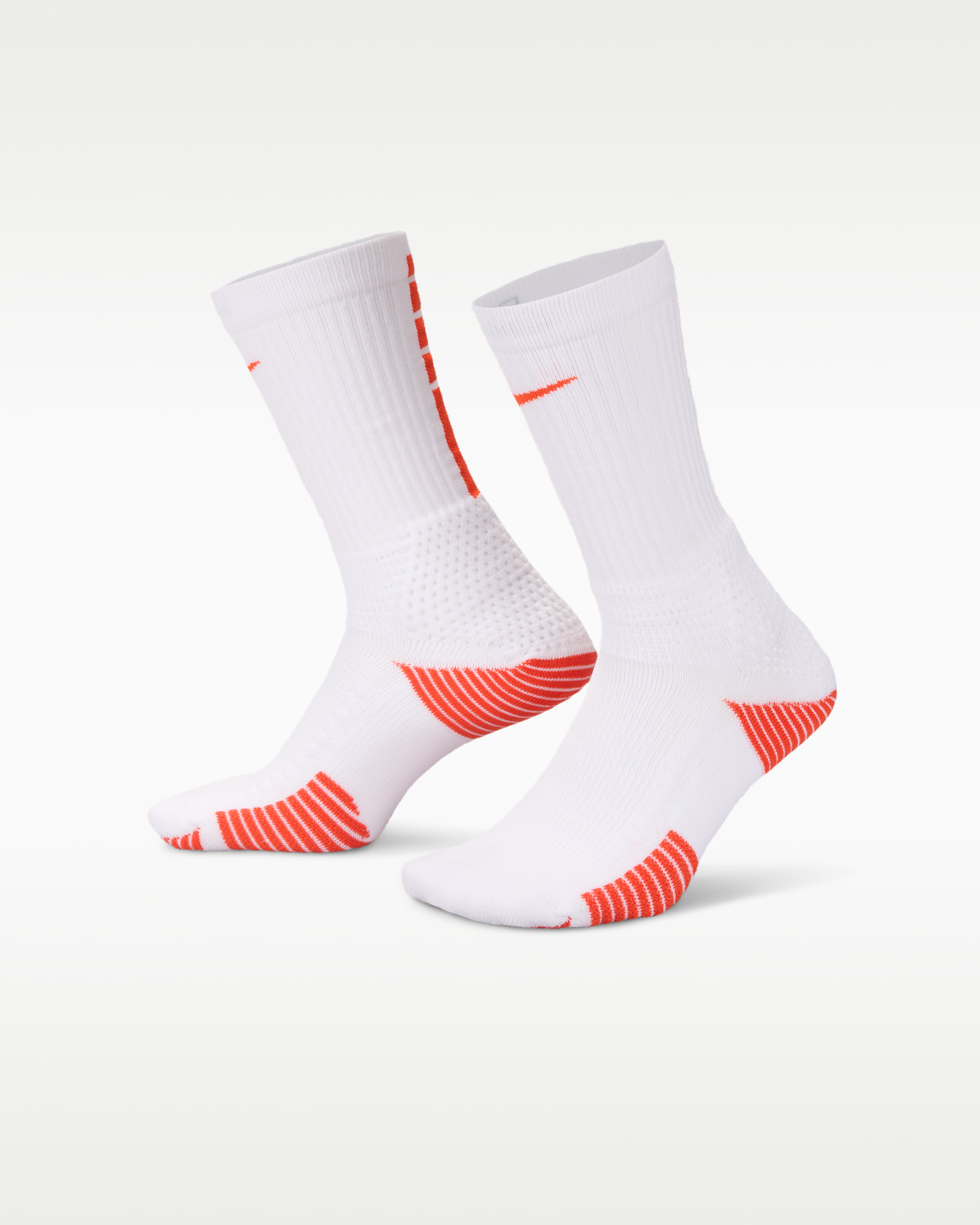 Nike Elite 2.0 Cushioned Crew Socks (1 Pair) - White/Team Orange/Team Orange