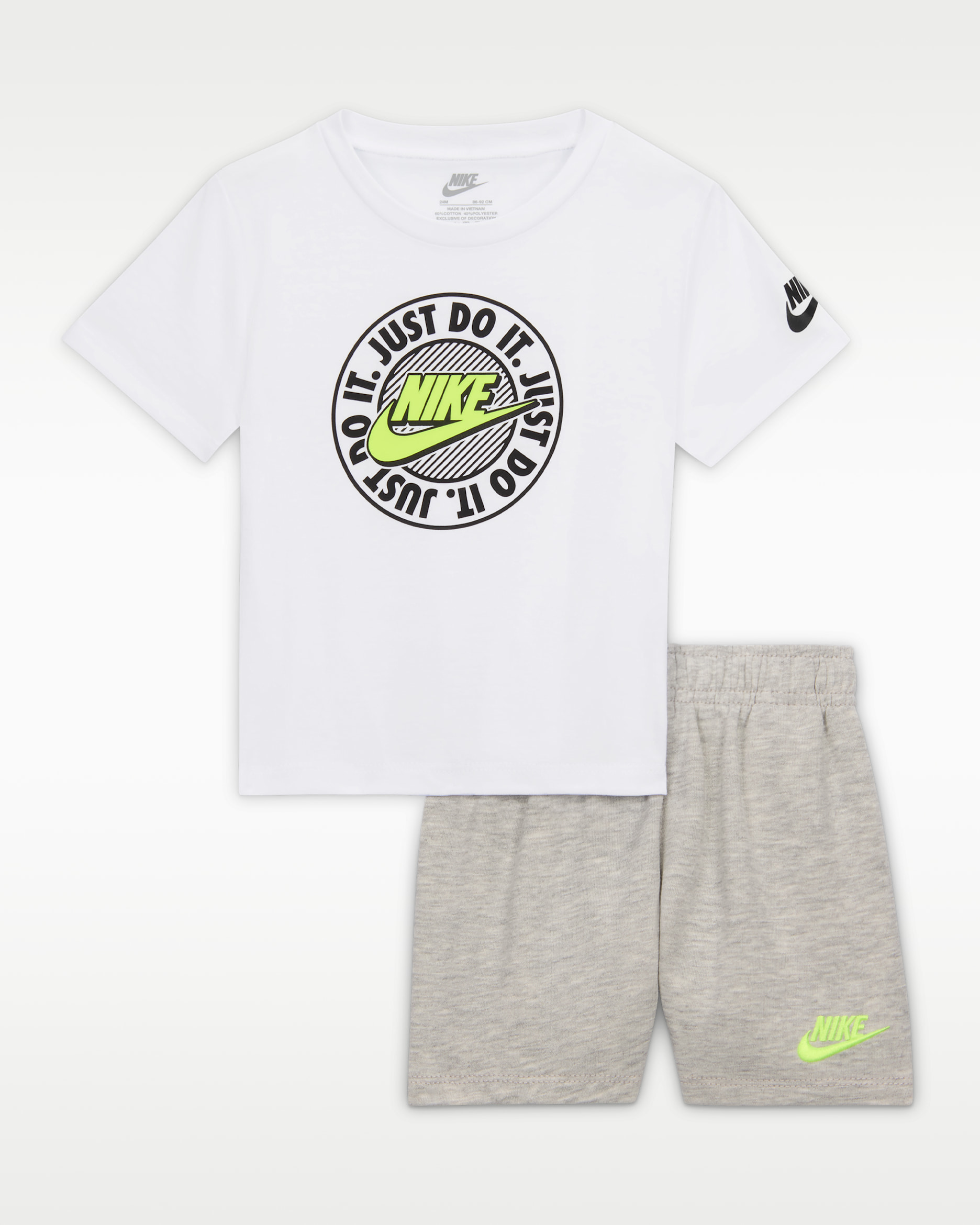 Conjunto de 2 piezas con shorts de French Terry para bebé Nike Sportswear - Gris jaspeado
