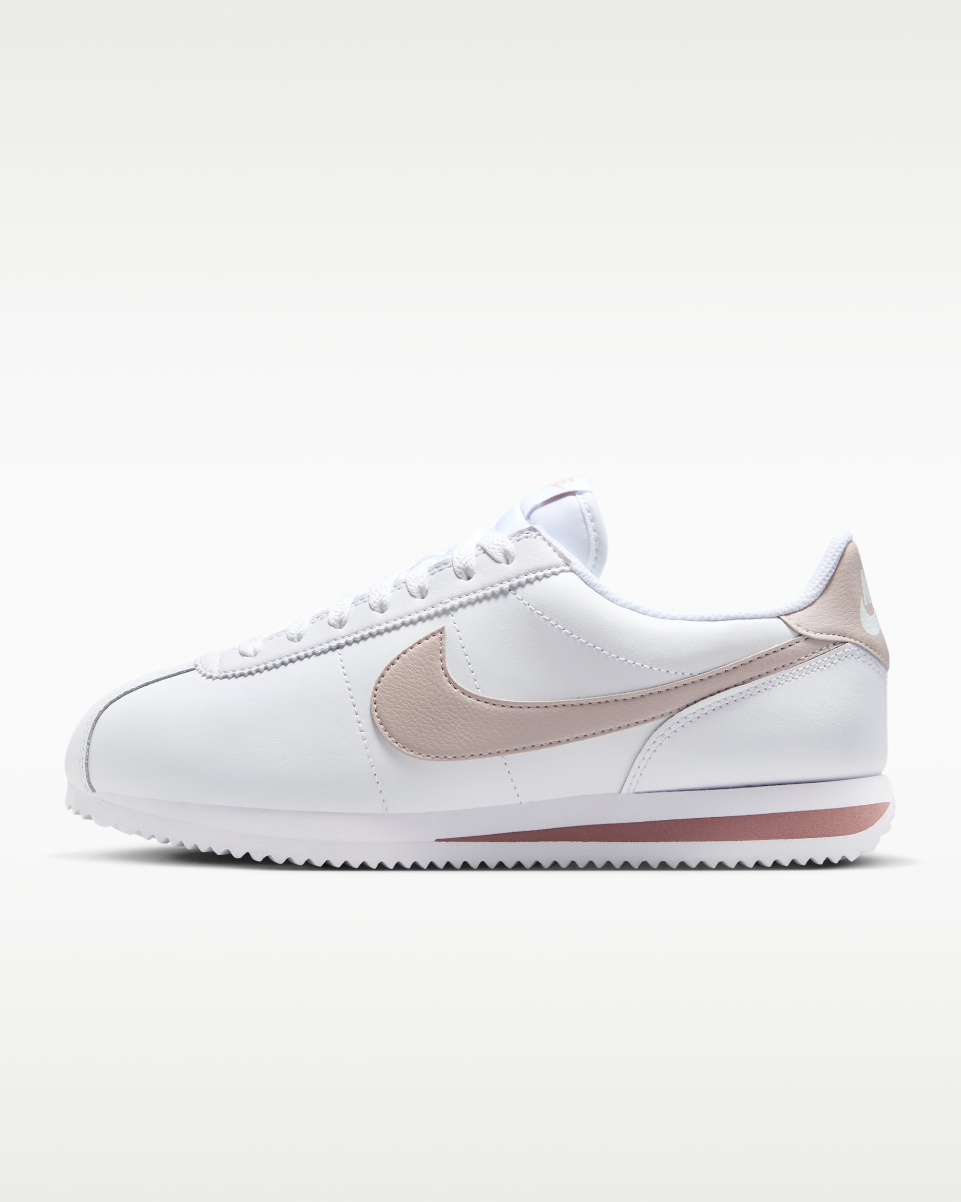 Nike Cortez 皮革女鞋 - 白色/Smokey Mauve/黑色/Platinum Violet