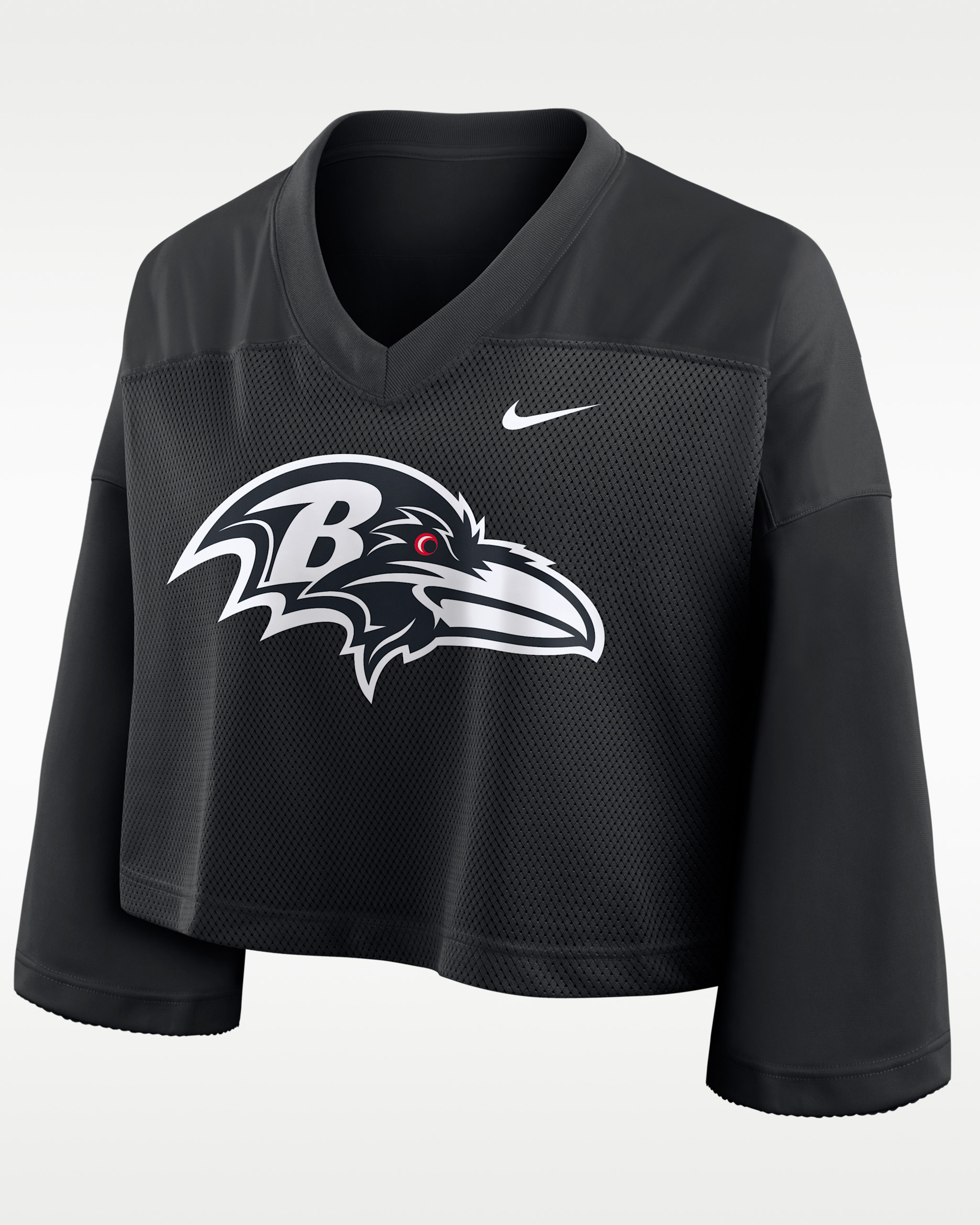 Baltimore Ravens Rewind Fashion Women's Nike Dri-FIT NFL Cropped Jersey - Black