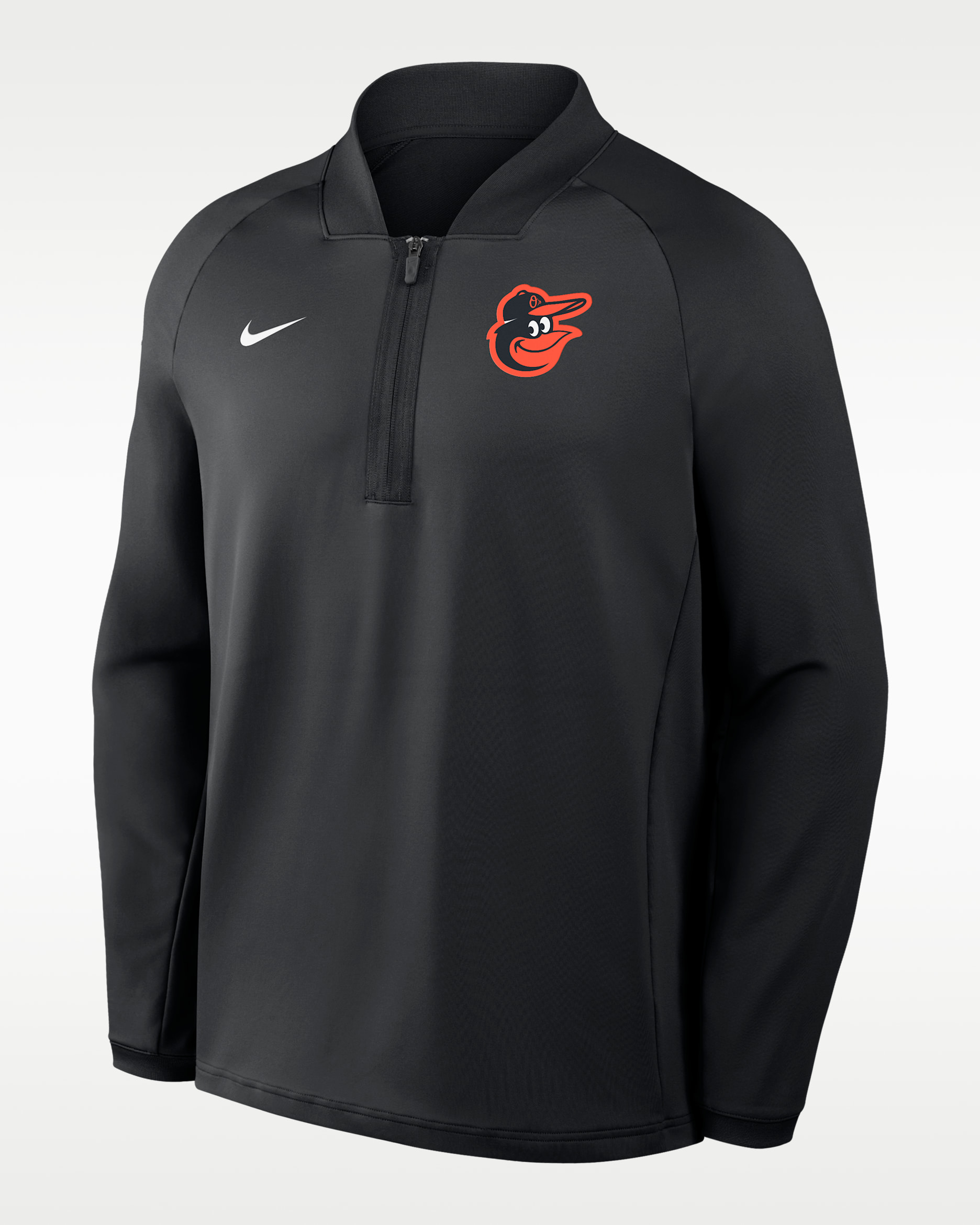 Baltimore Orioles Authentic Collection Men's Nike Dri-FIT MLB 1/2-Zip Long-Sleeve Top - Black