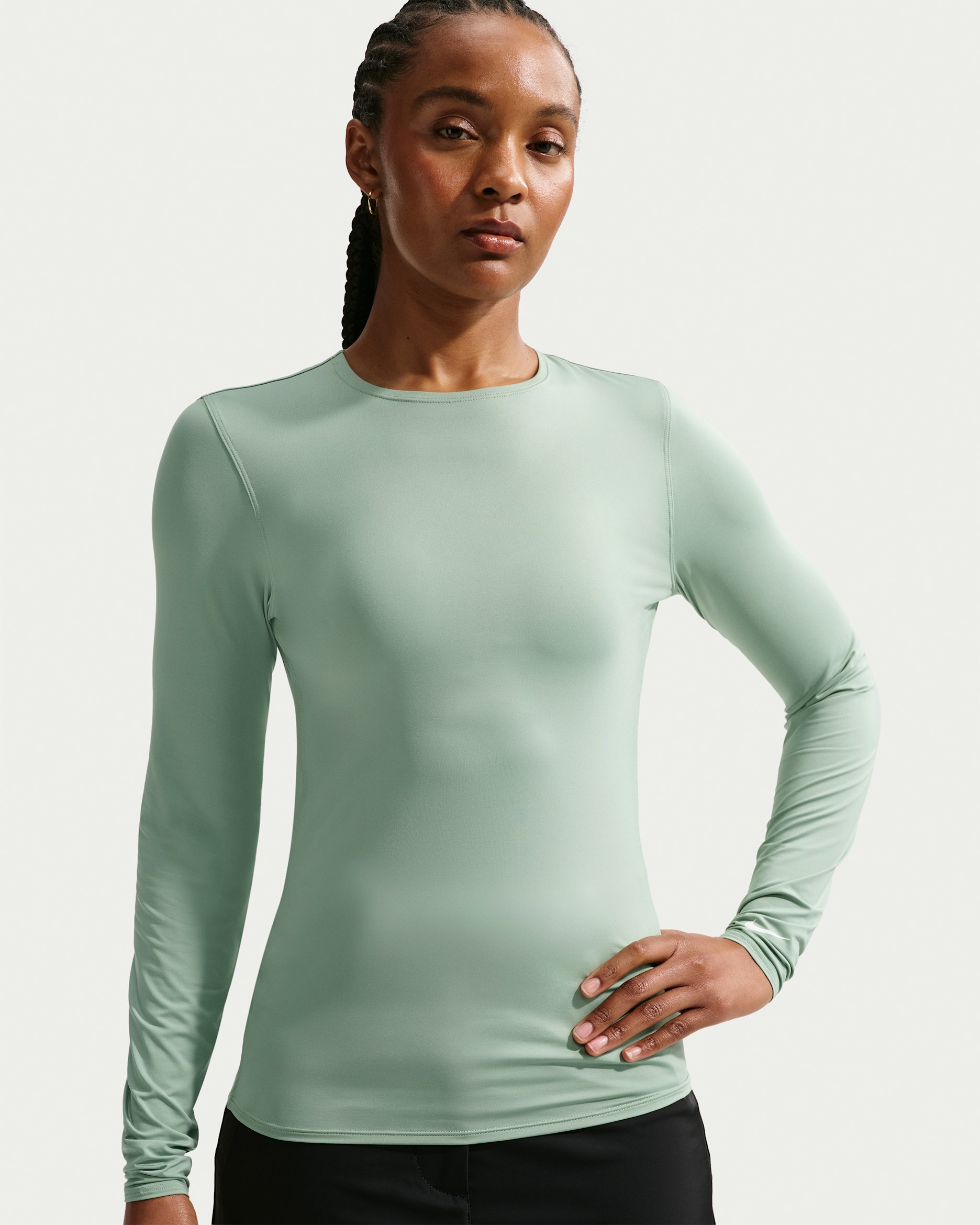 Nike Golf Club Women's Dri-FIT UV Long-Sleeve Golf Top - Steam/White
