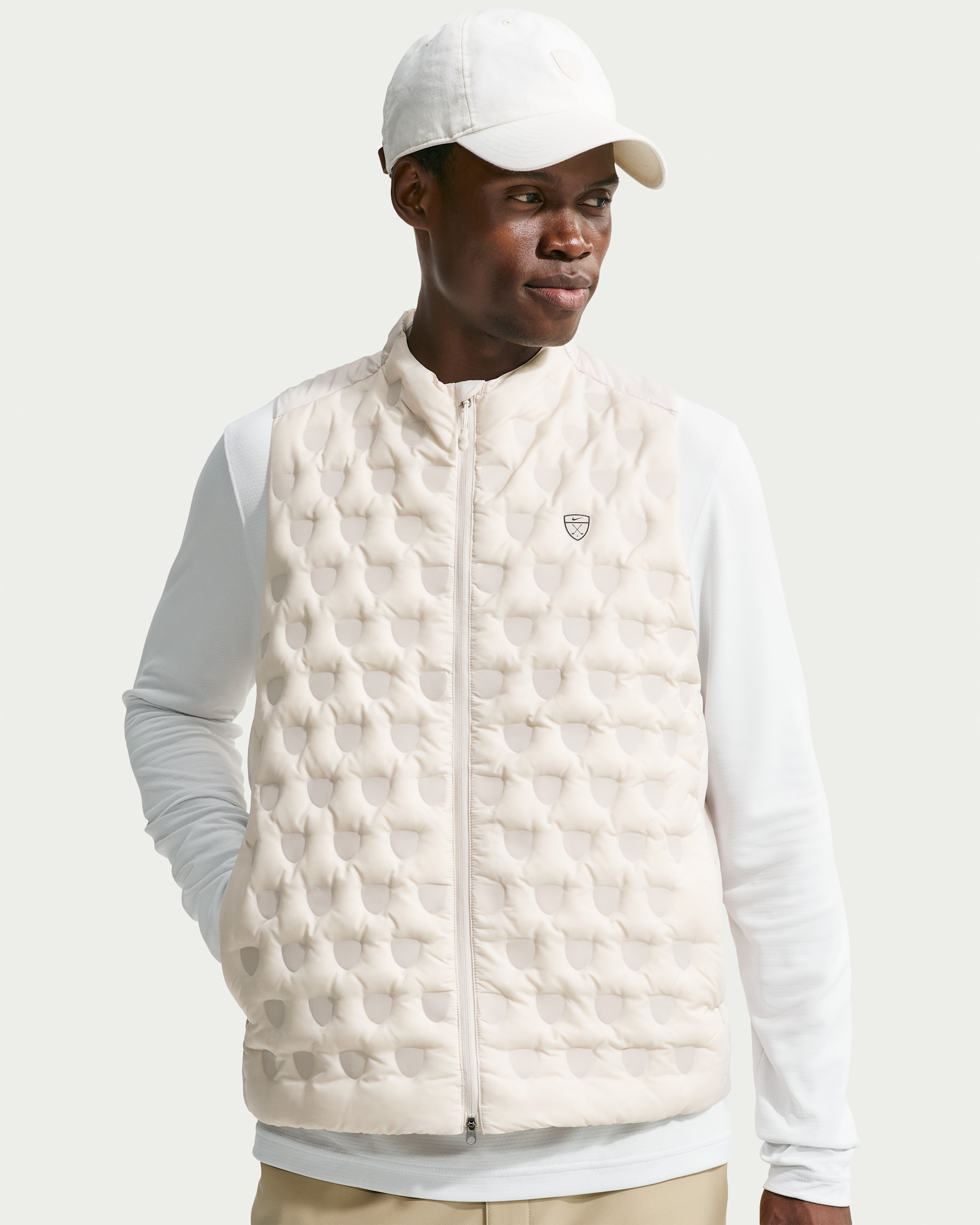 Nike Men's Therma-FIT ADV Repel Golf Vest - Light Orewood Brown/Black