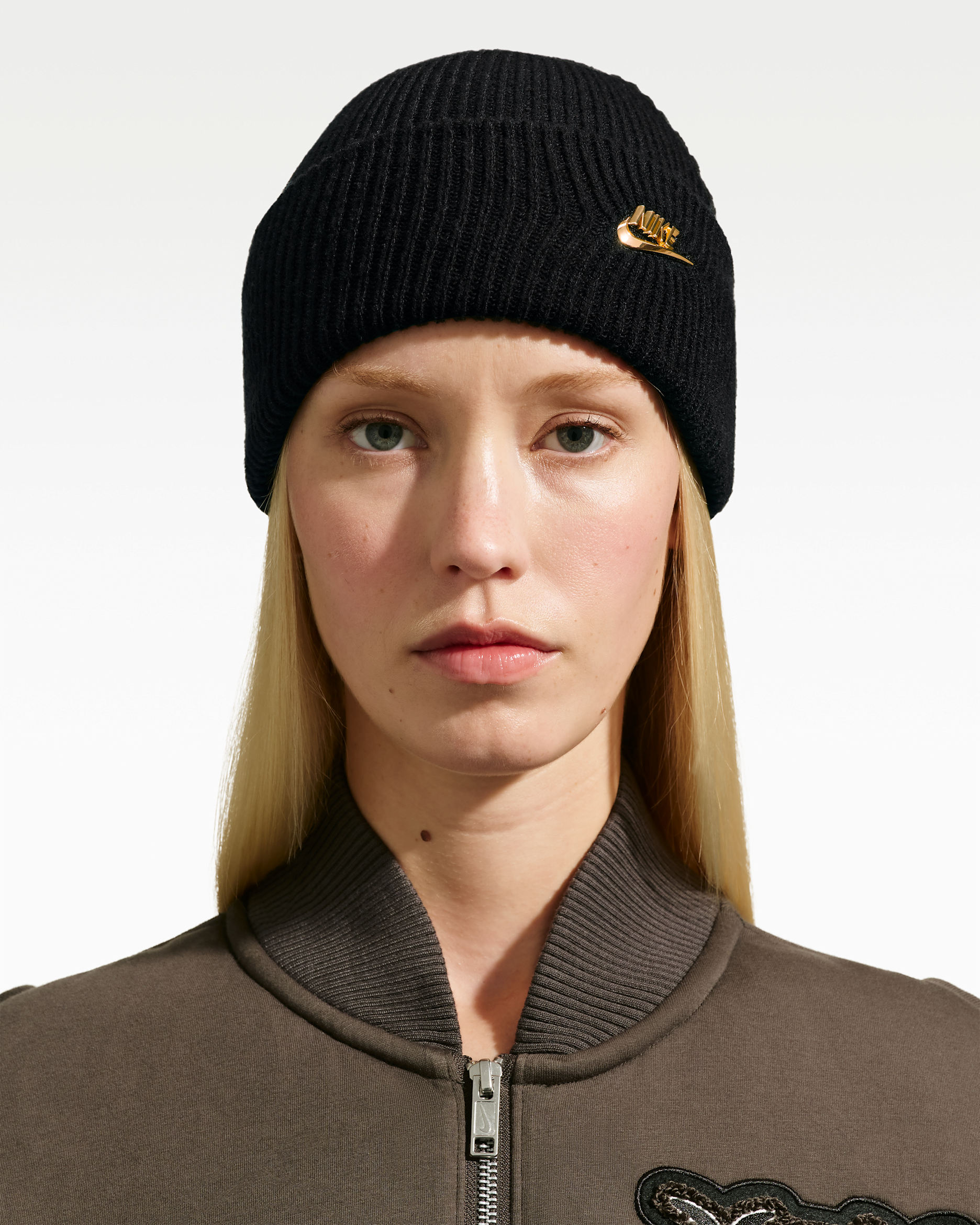 Nike Peak Tall-Cuff Metal Futura Beanie - Black/Metallic Gold