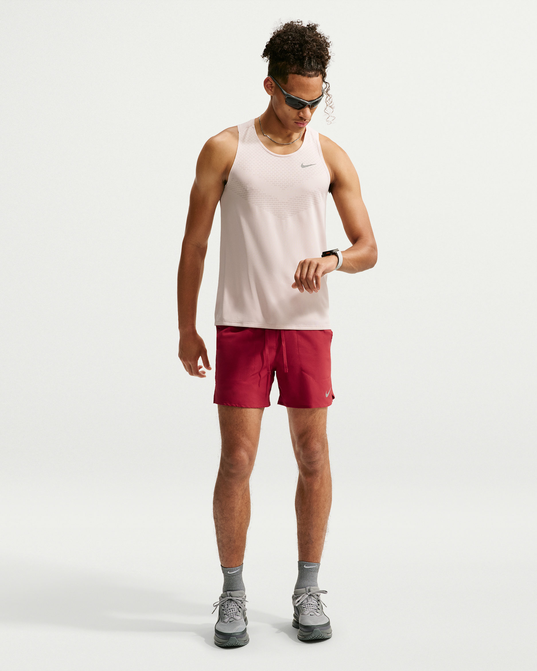 Nike Stride Men's Dri-FIT 13cm (approx.) Brief-Lined Running Shorts - Tough Red/Reflective Silver