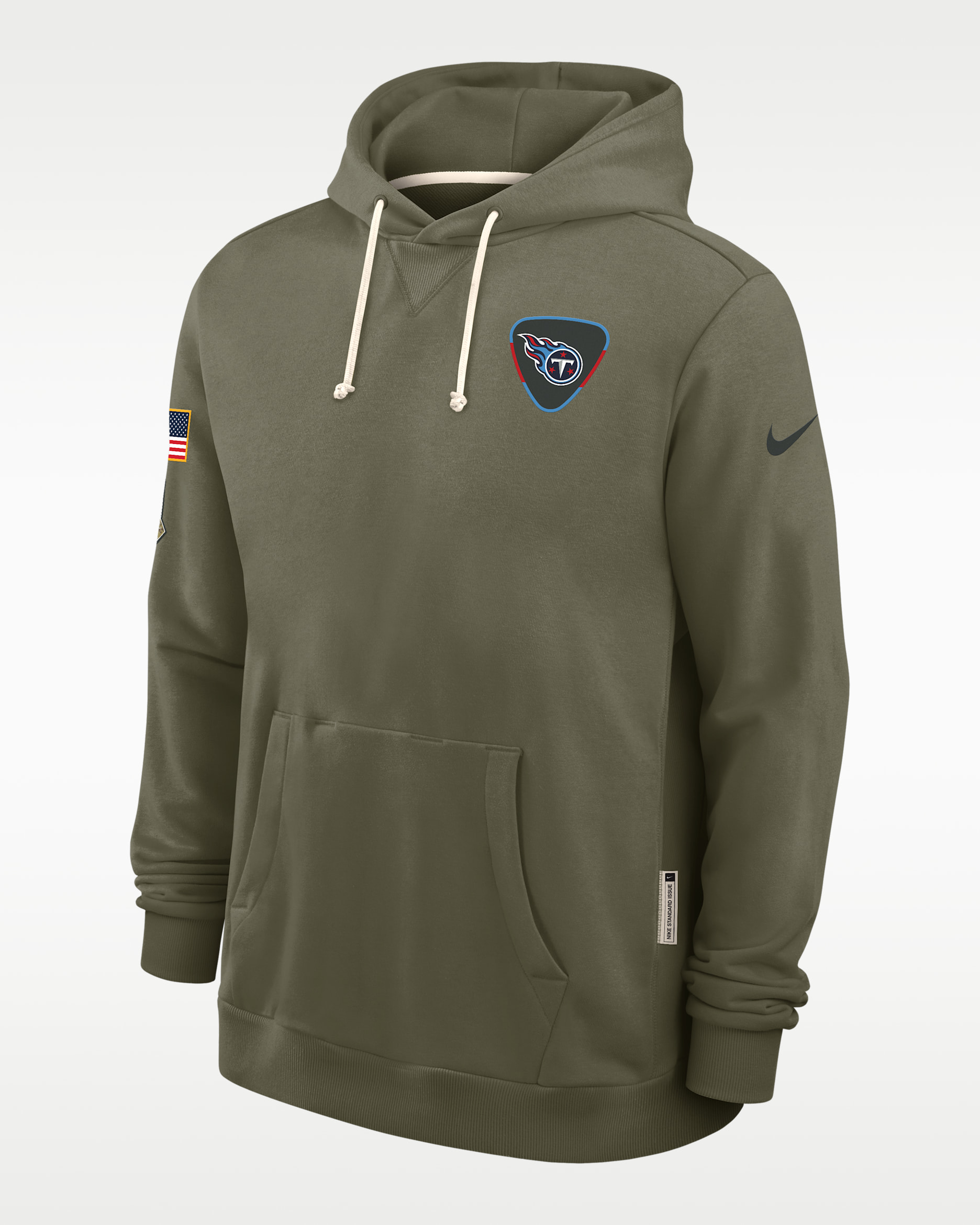Tennessee Titans Salute to Service Sideline Dominant Force Men's Nike Dri-FIT NFL Pullover Hoodie - Olive