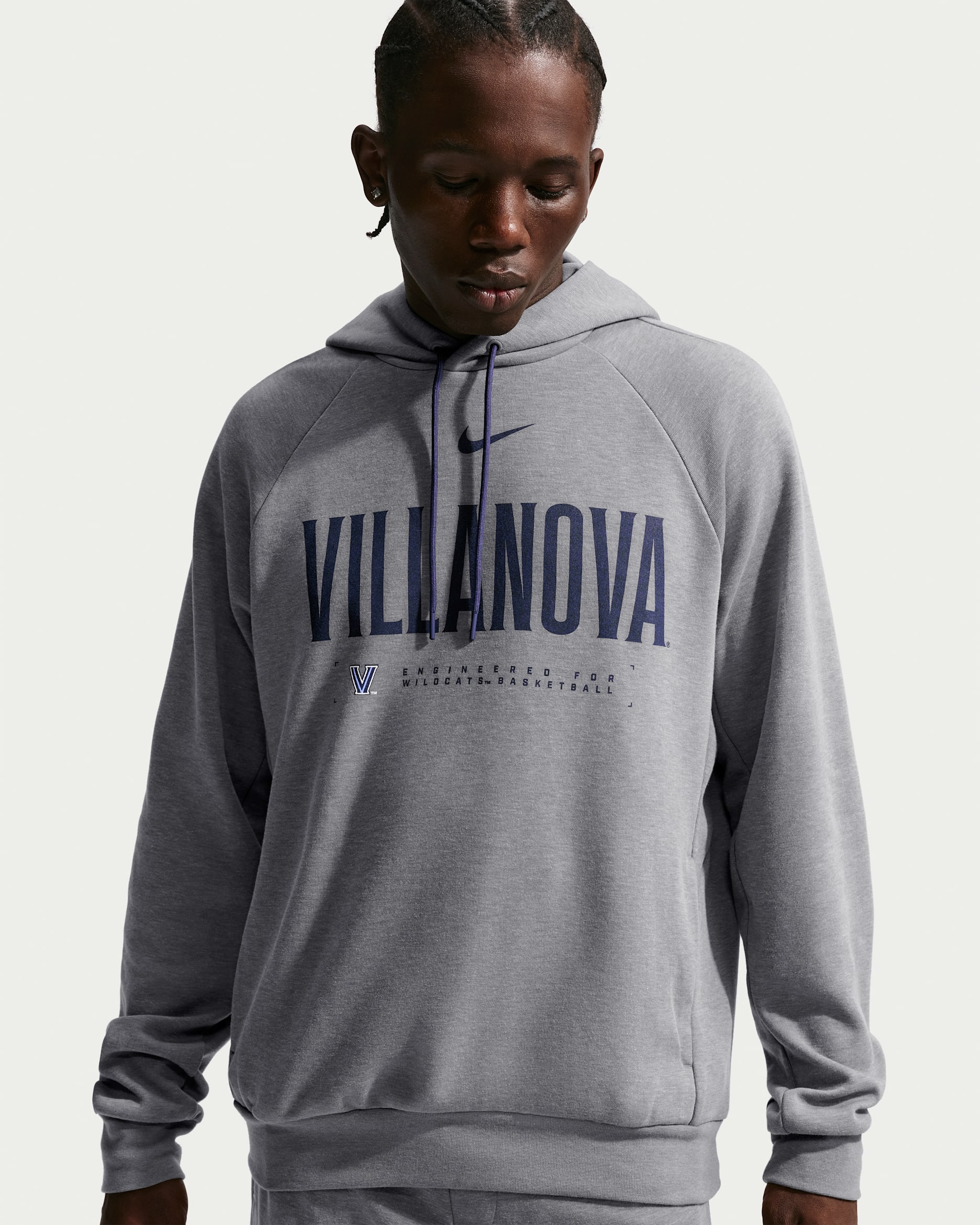 Villanova Wildcats Nike NCAA Men's Basketball Coaches' Pullover Hoodie - Dark Grey Heather/College Navy