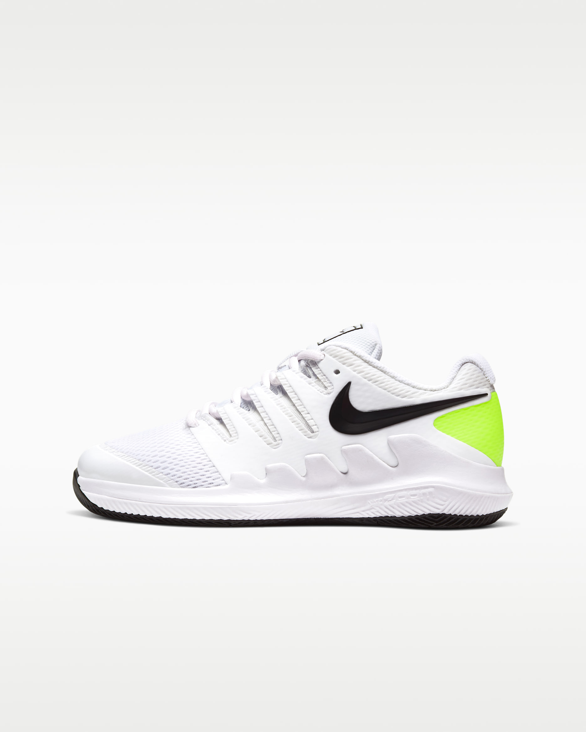 NikeCourt Jr. Vapor X Tennisschoen voor kleuters/kids - Wit/Volt/Zwart